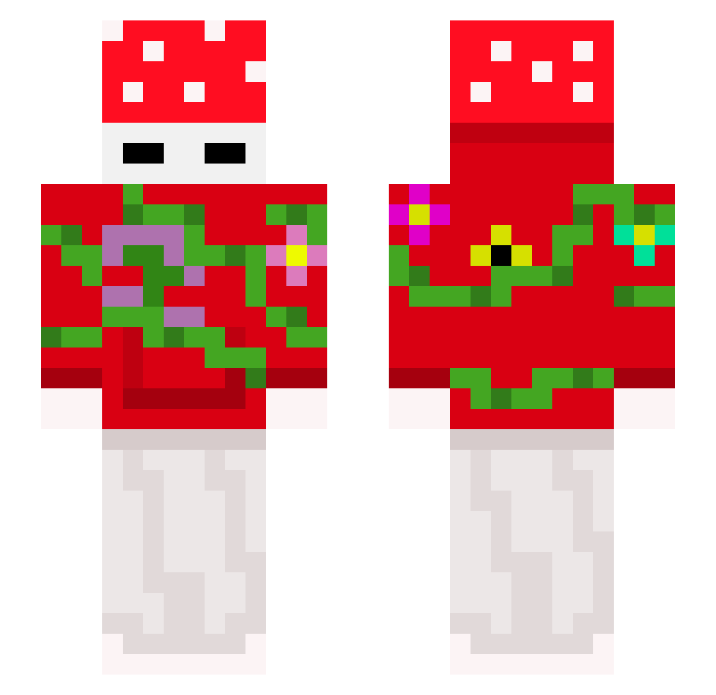 Ninjafox1 Minecraft skin, front and back view