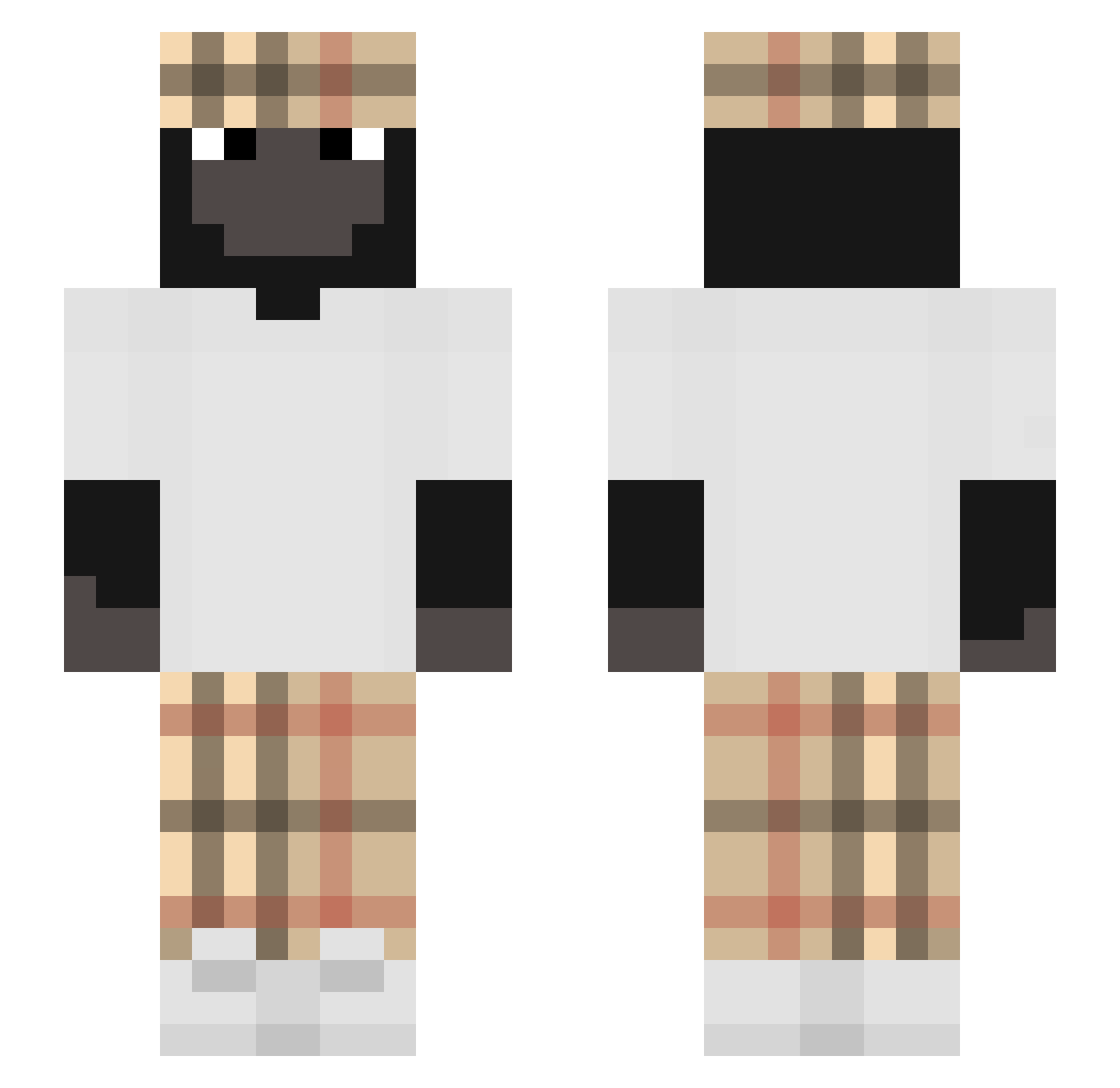 EliteFinn Minecraft skin, front and back view