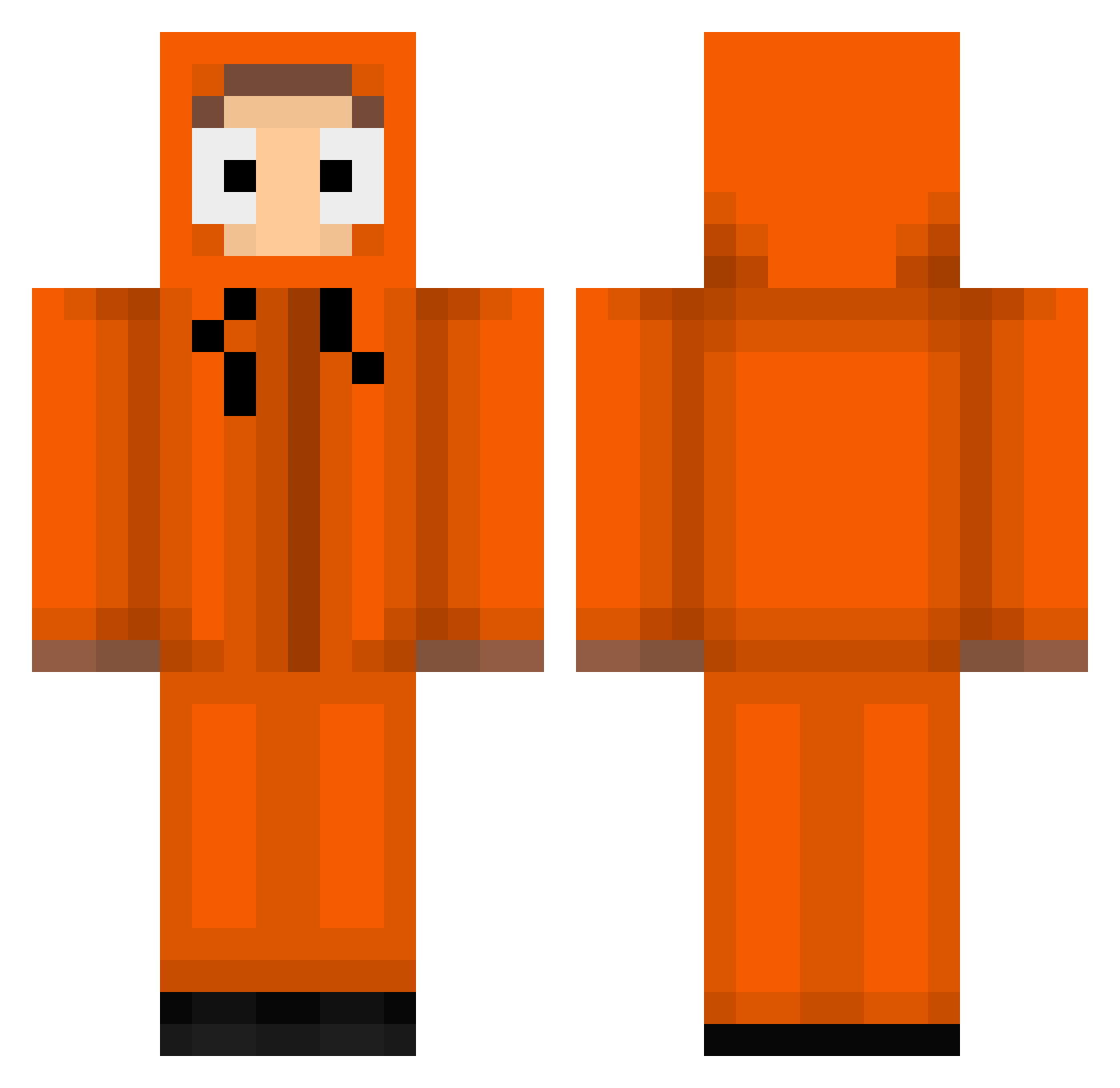 Baksiu00 Minecraft skin, front and back view