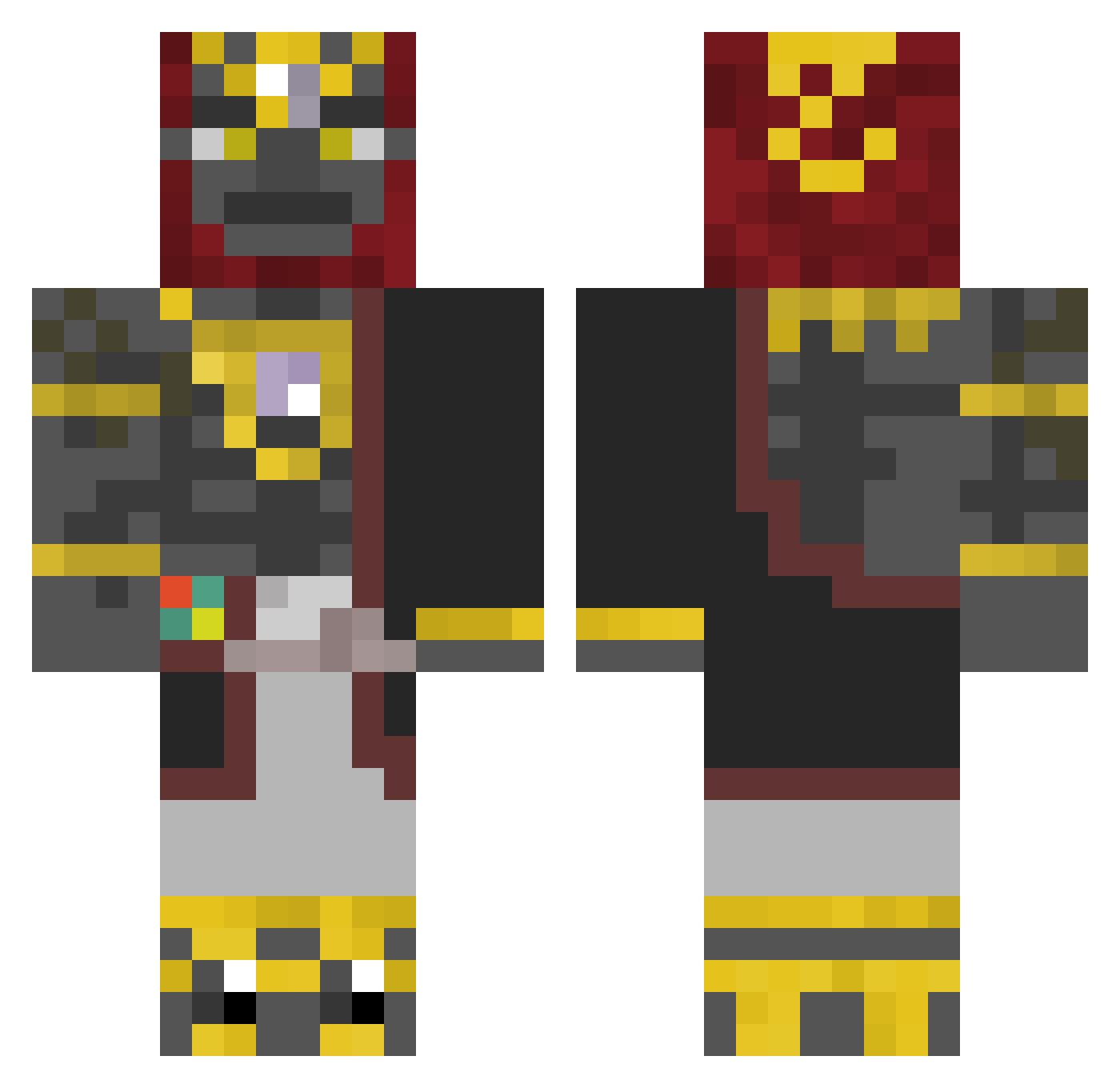 Asp420 Minecraft skin, front and back view