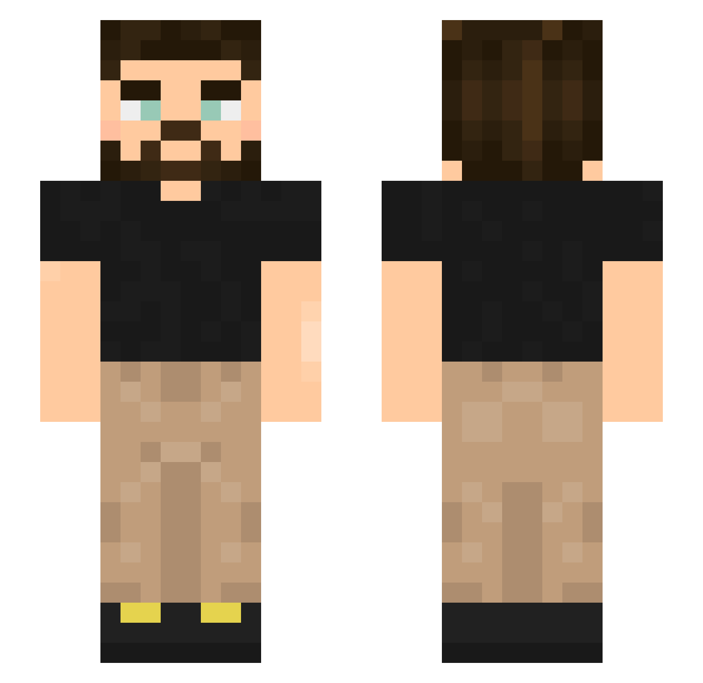 Noveo31 Minecraft skin, front and back view