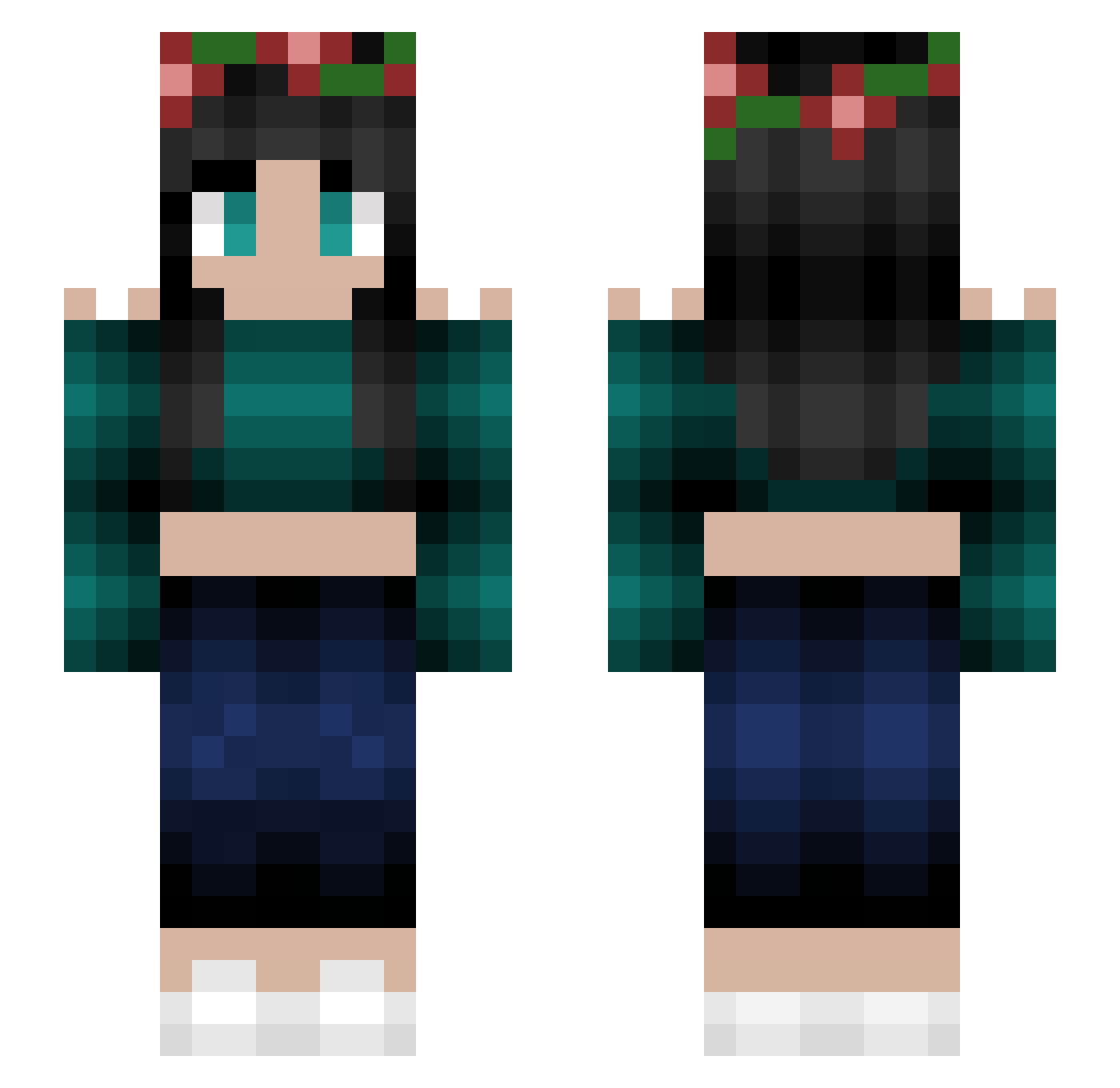 AngstAttack Minecraft skin, front and back view