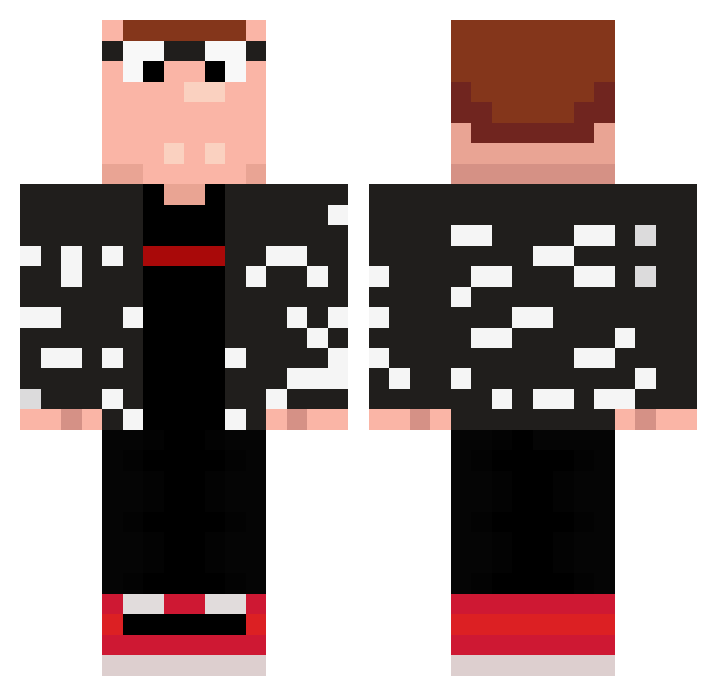 Jta219 Minecraft skin, front and back view