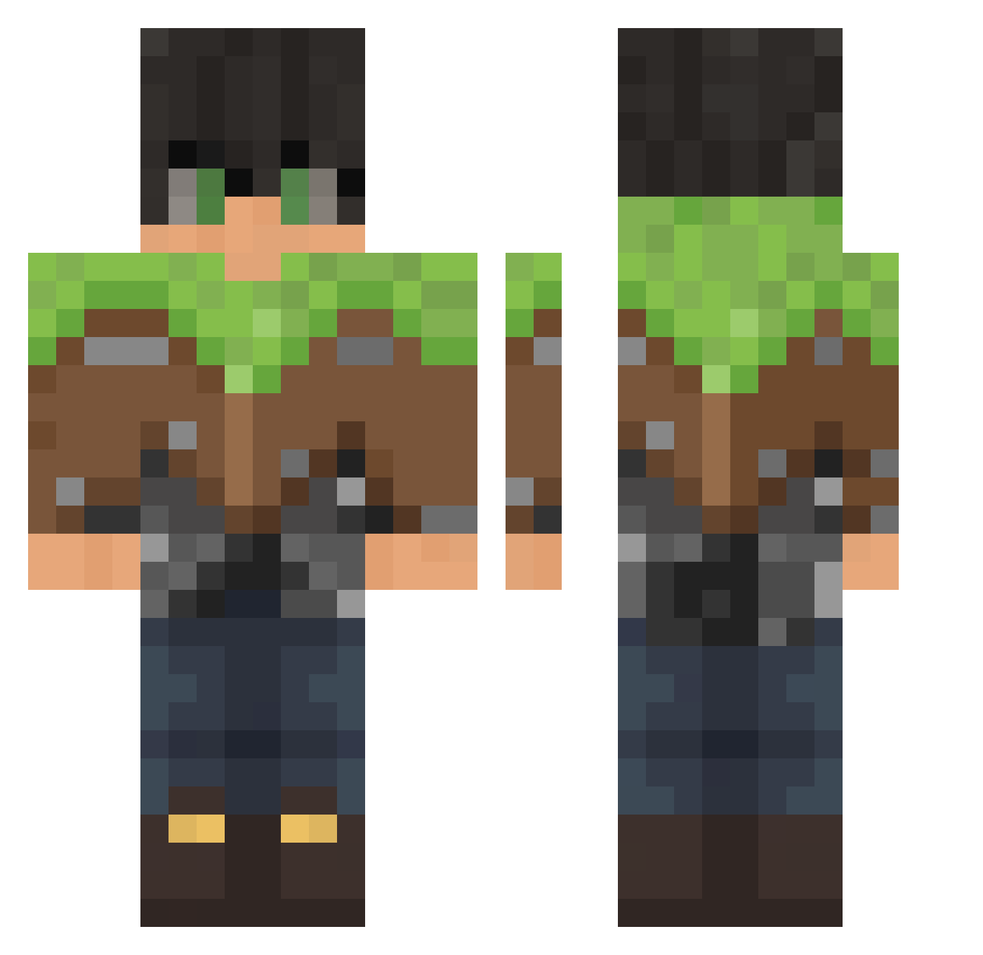TheMcboyshadow Minecraft skin, front and back view