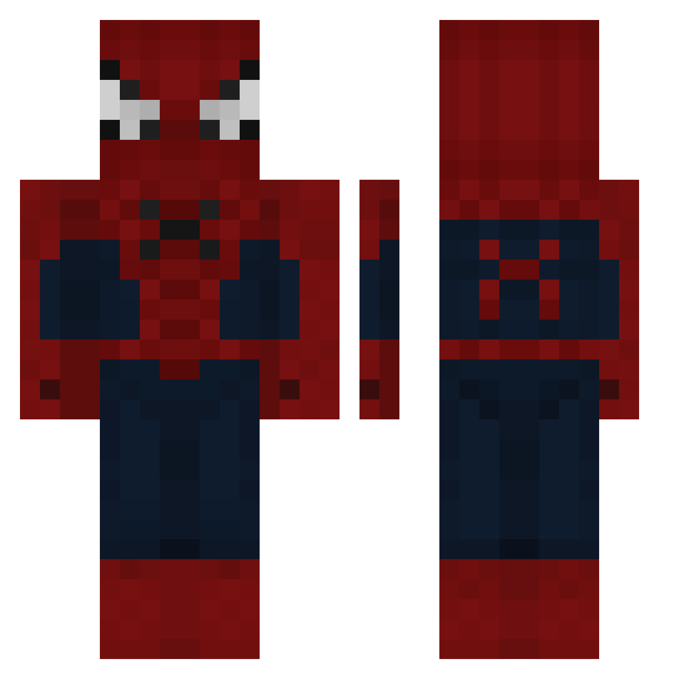 Bamnxo Minecraft skin, front and back view