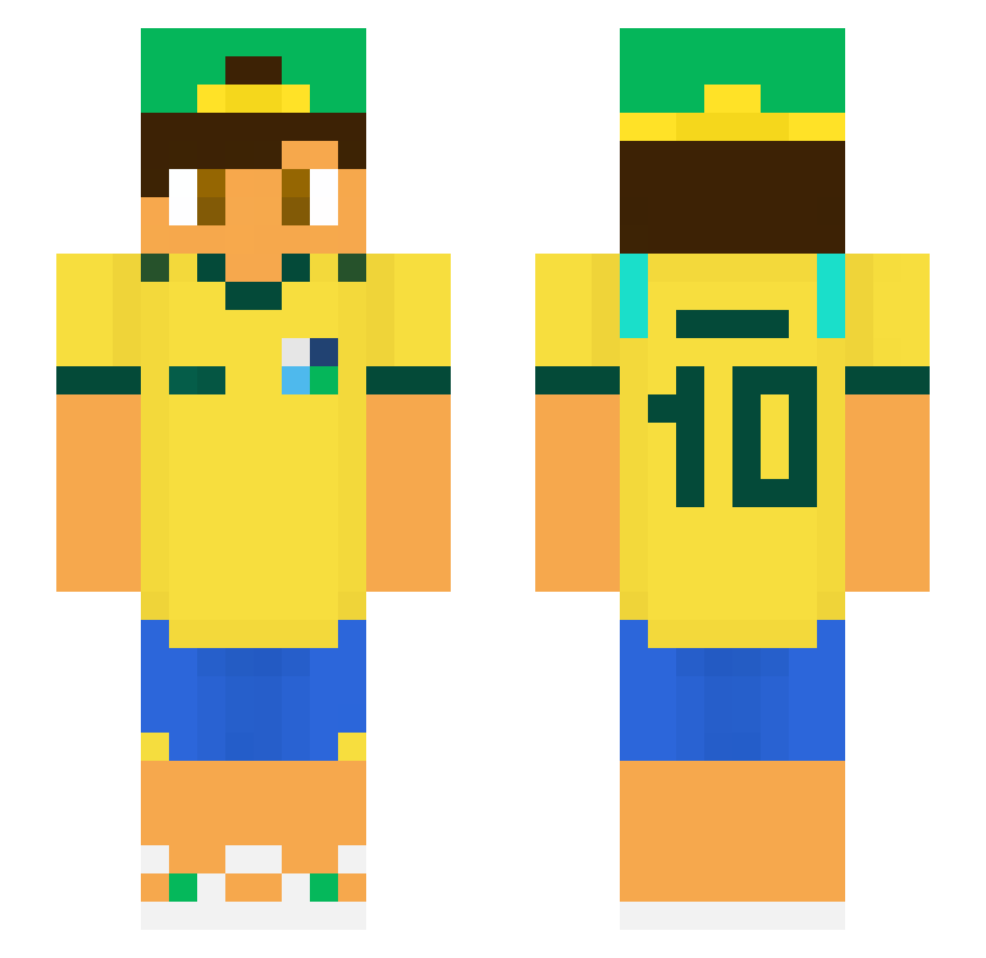 ImSxmpaio Minecraft skin, front and back view
