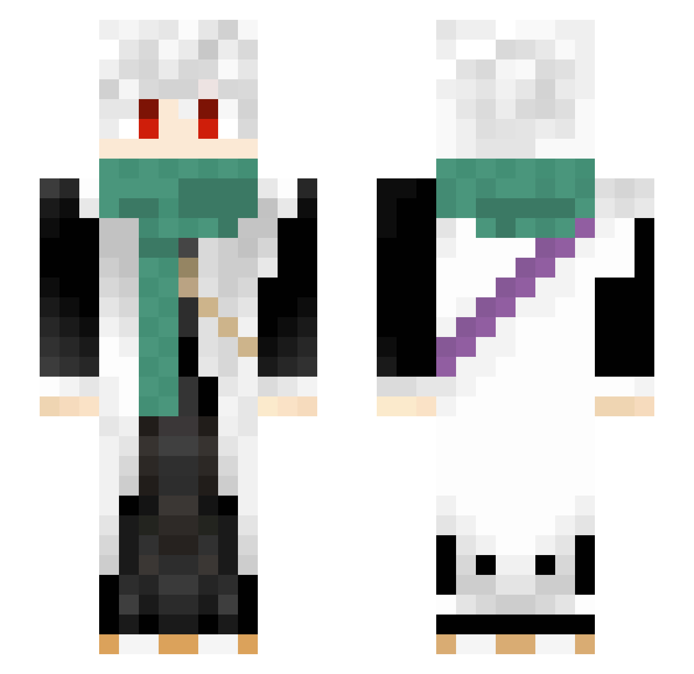 Rohdeeee Minecraft skin, front and back view