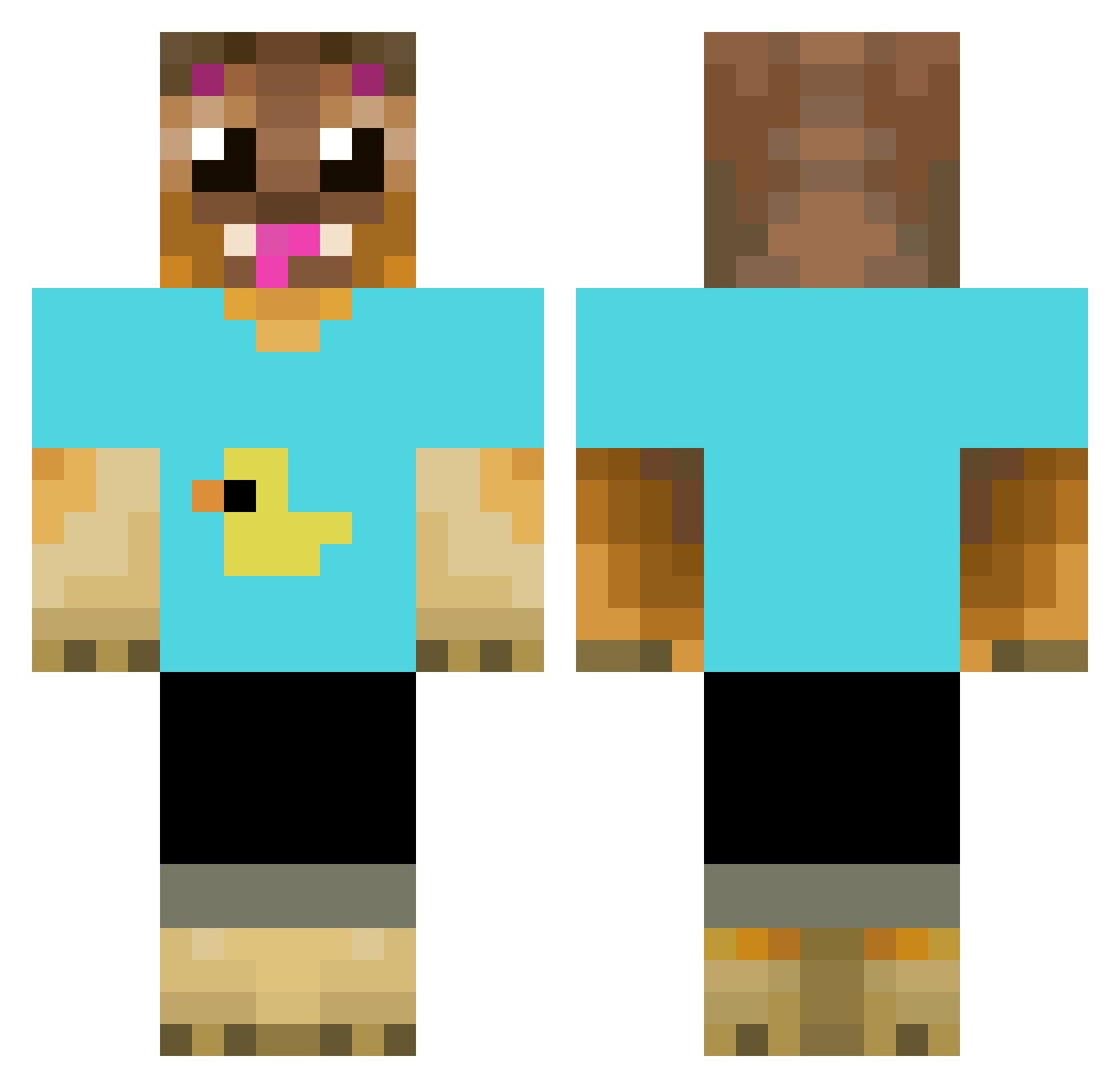 Voityk Minecraft skin, front and back view