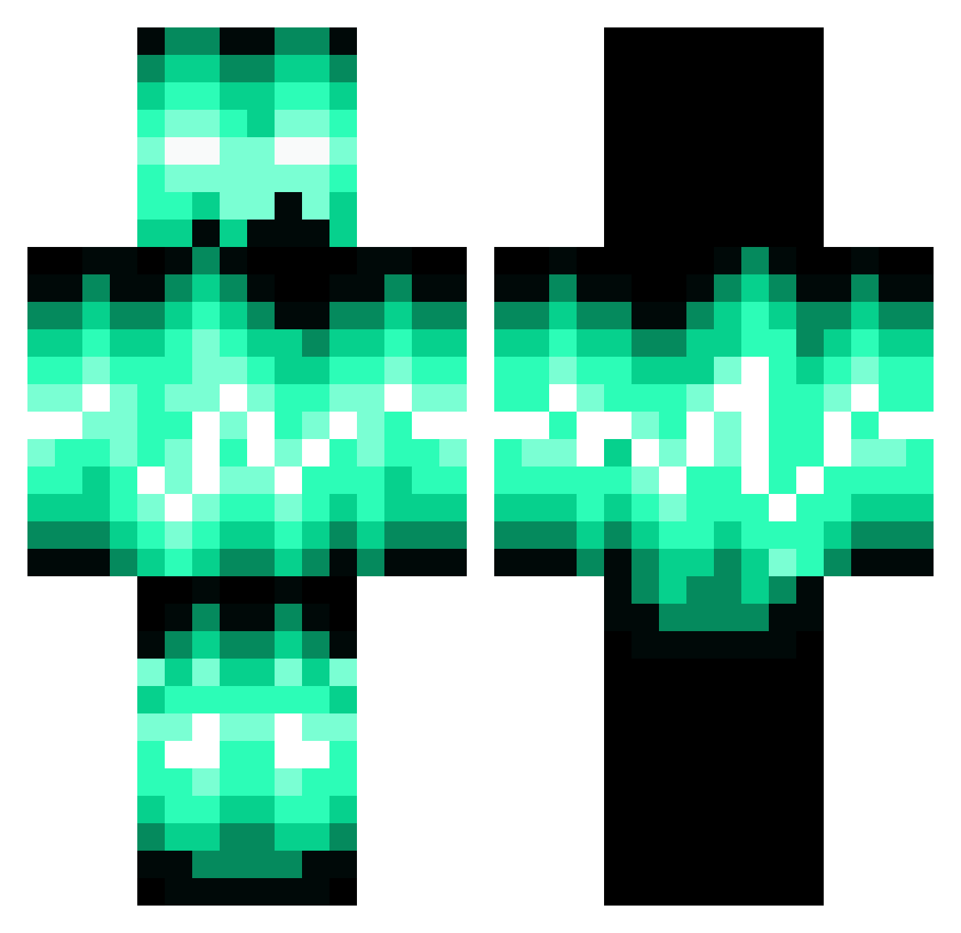 Scrubland Minecraft skin, front and back view