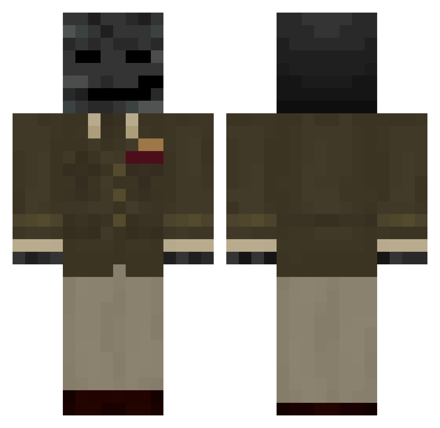 chrisblpro Minecraft skin, front and back view