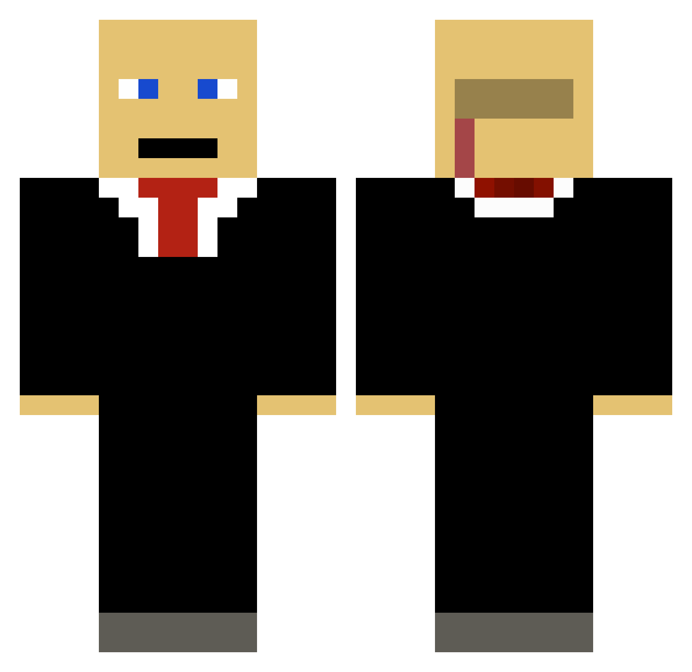 Resell Minecraft skin, front and back view