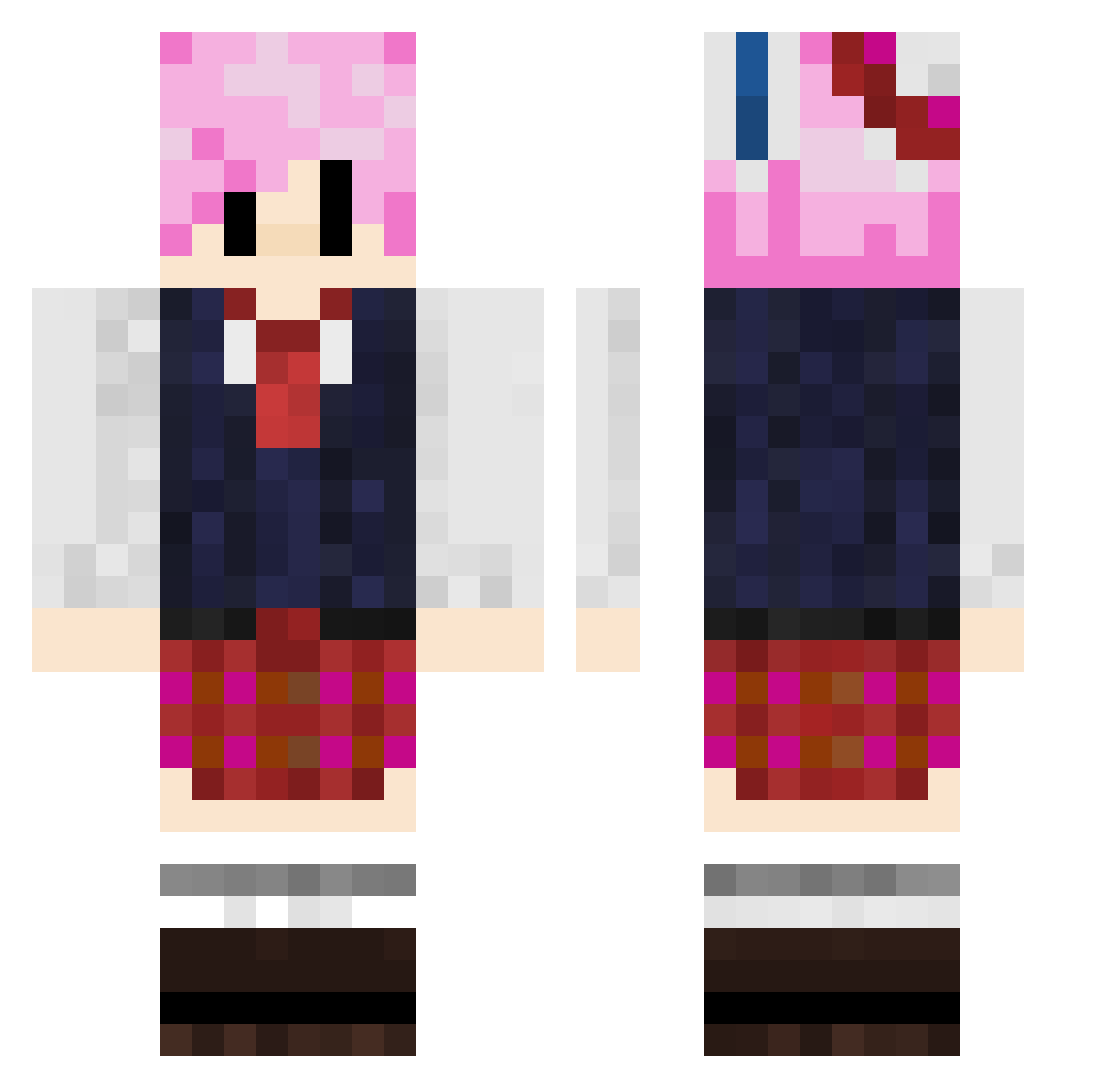 YipYop95 Minecraft skin, front and back view