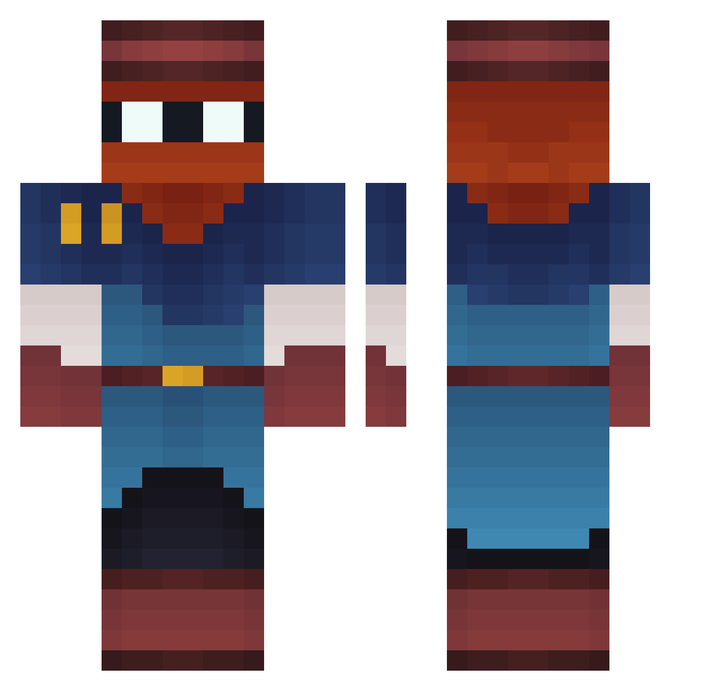 NomadGenesis15 Minecraft skin, front and back view