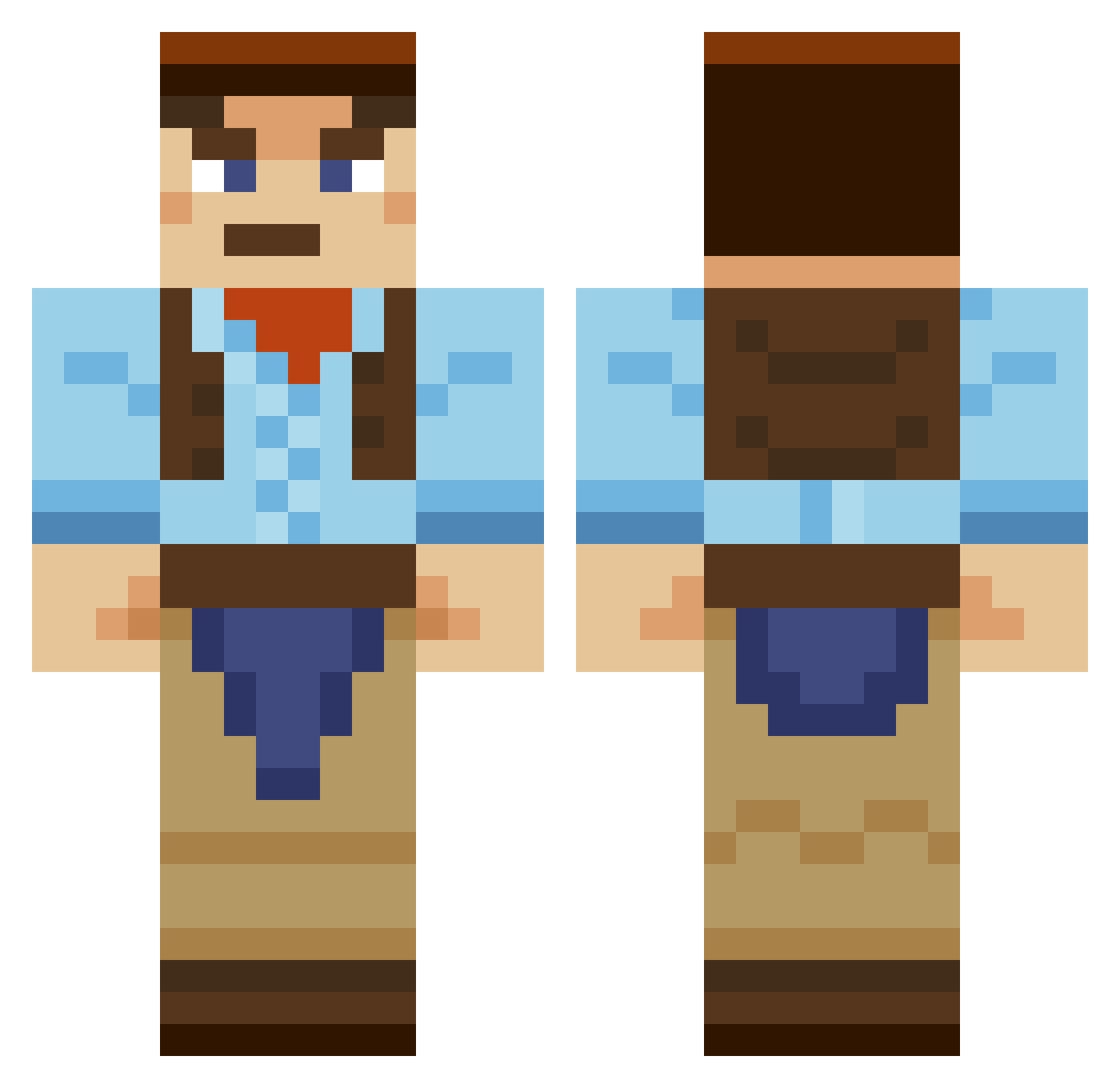 Samizosan Minecraft skin, front and back view