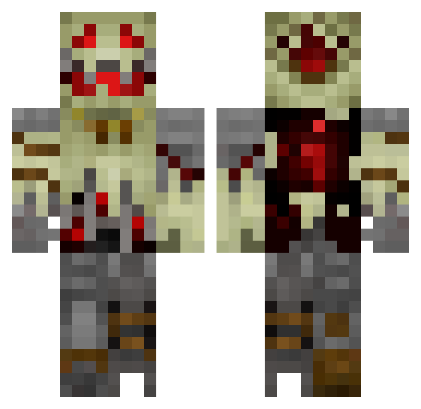 LeLaboureurDivin Minecraft skin, front and back view