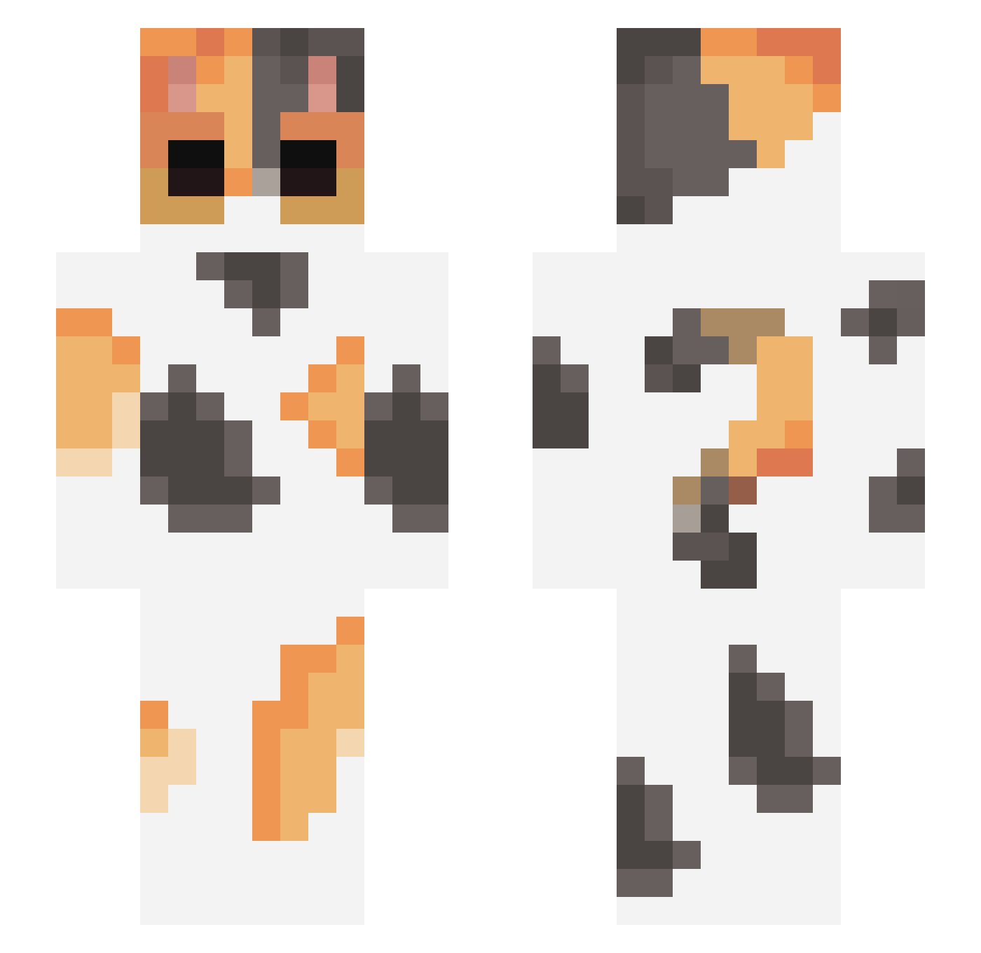 Charlotte00 Minecraft skin, front and back view
