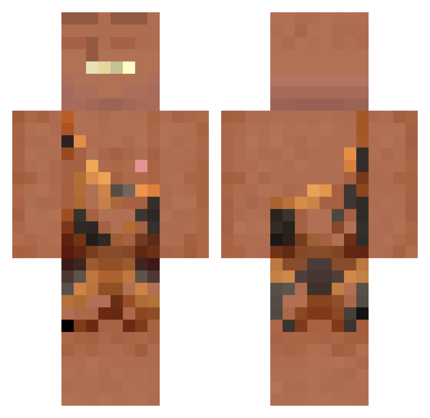 IsrisUwU Minecraft skin, front and back view