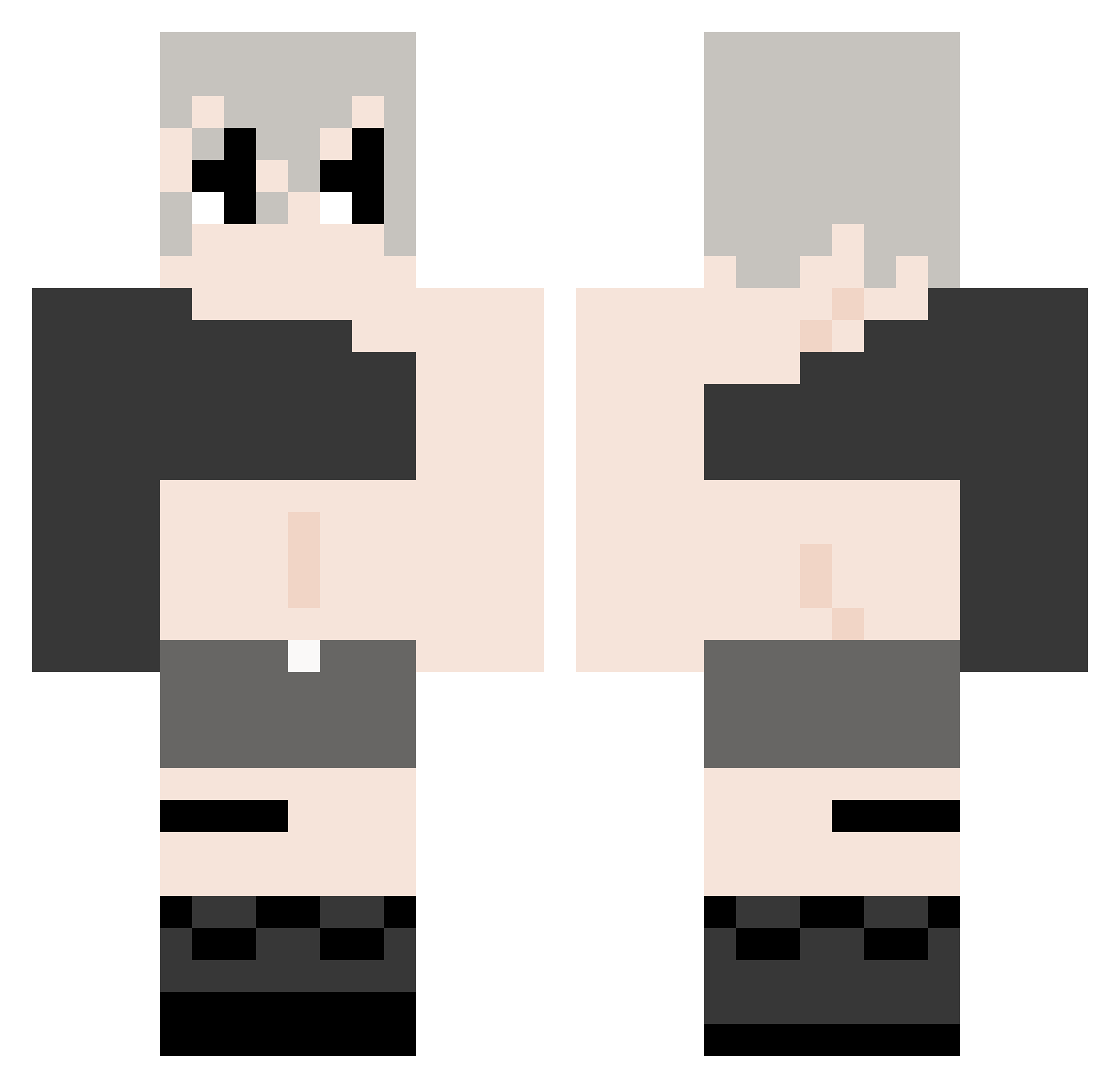 HomieCat Minecraft skin, front and back view