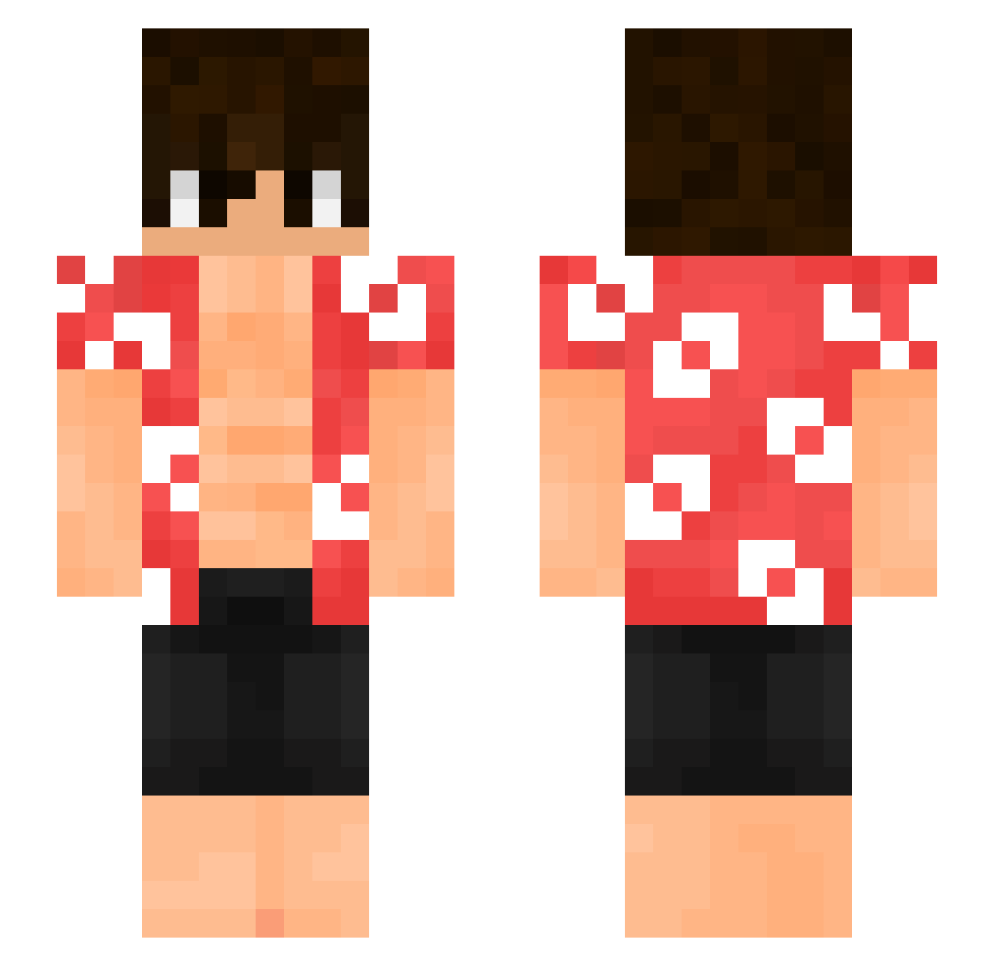 crazyydx Minecraft skin, front and back view