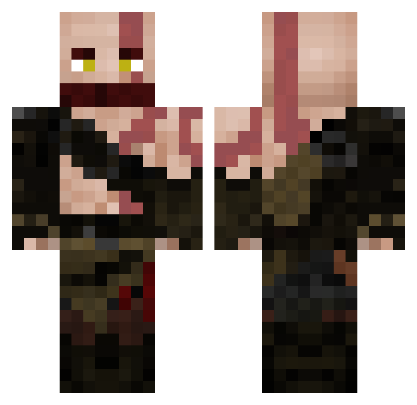 Lisitca Minecraft skin, front and back view