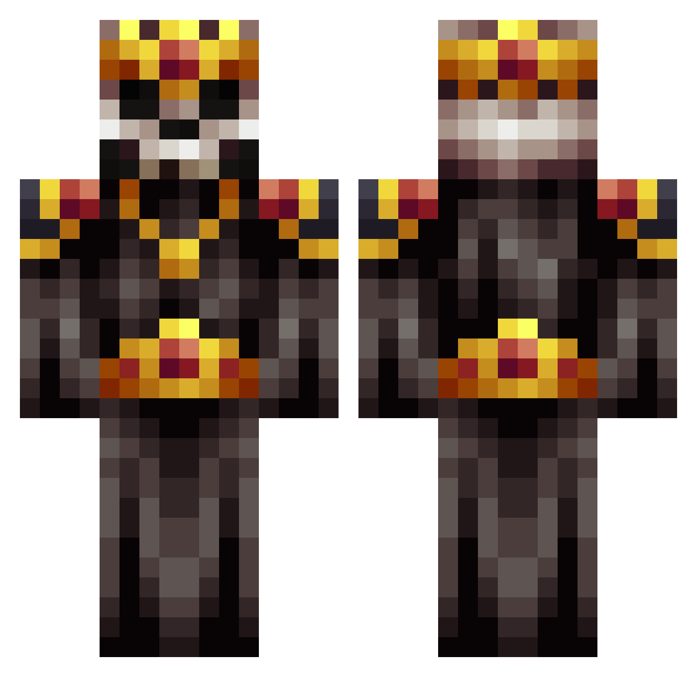 SmokedPoison Minecraft skin, front and back view