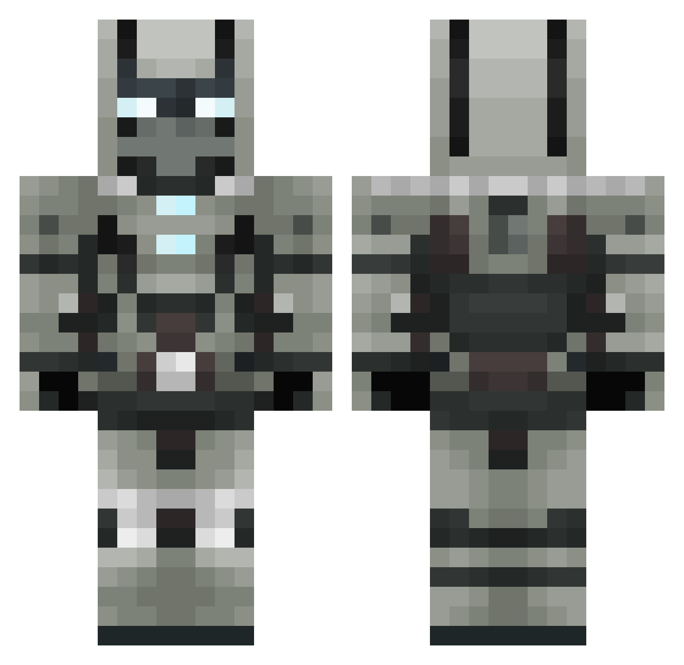 zrow17 Minecraft skin, front and back view