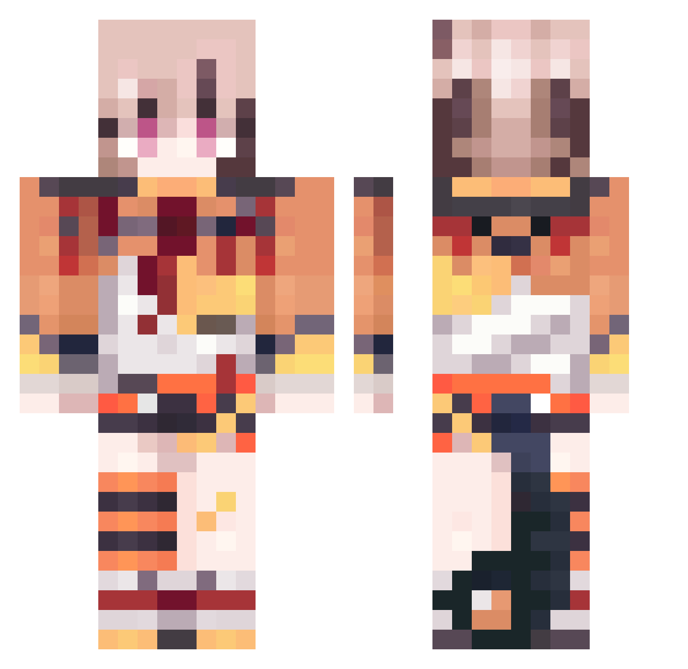 GreatKuma000 Minecraft skin, front and back view