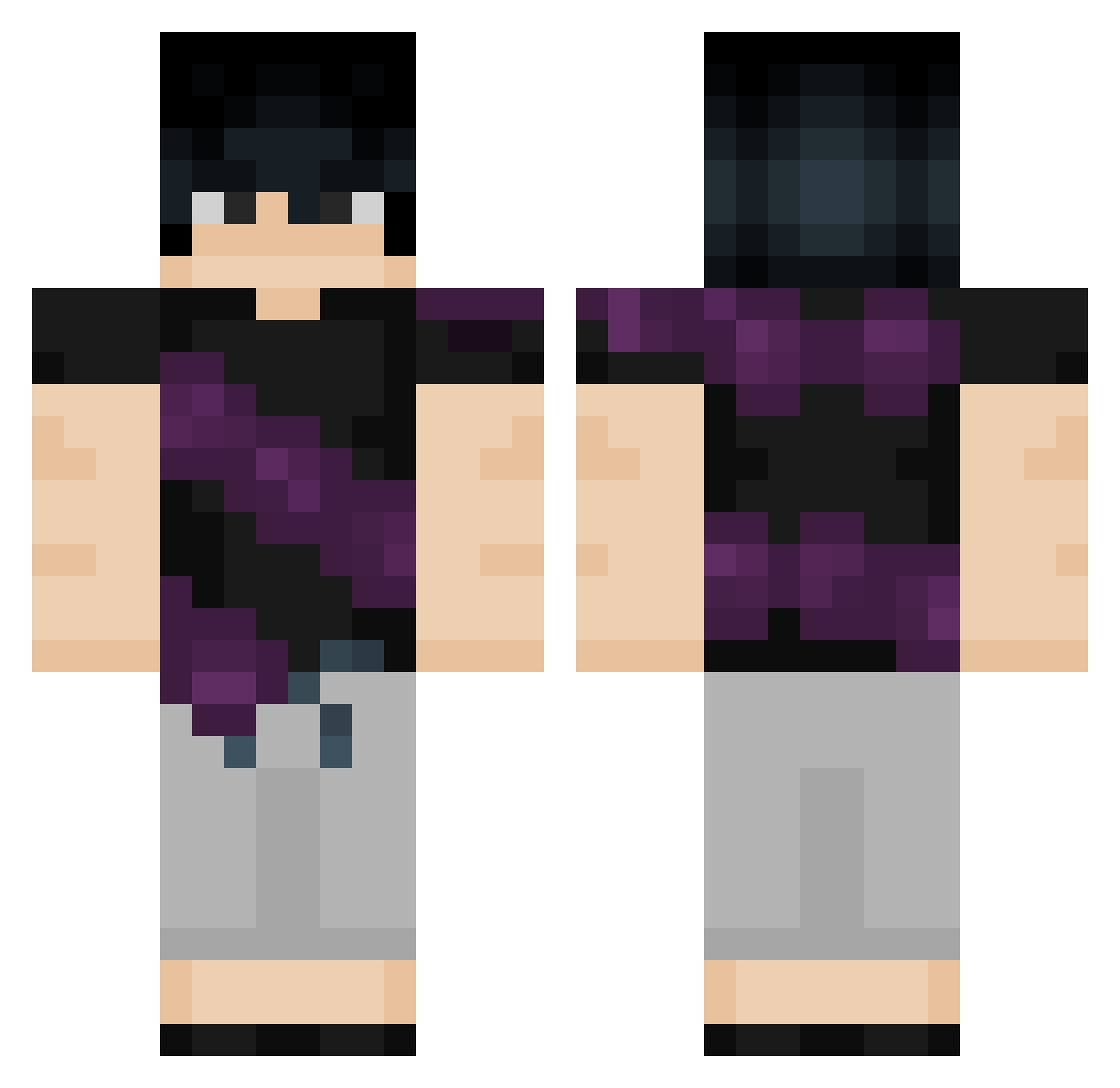 Firey_10k Minecraft skin, front and back view