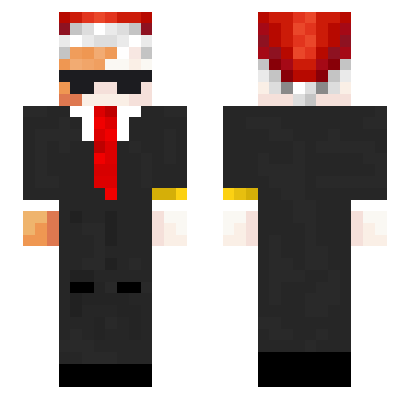 StarCraftz Minecraft skin, front and back view