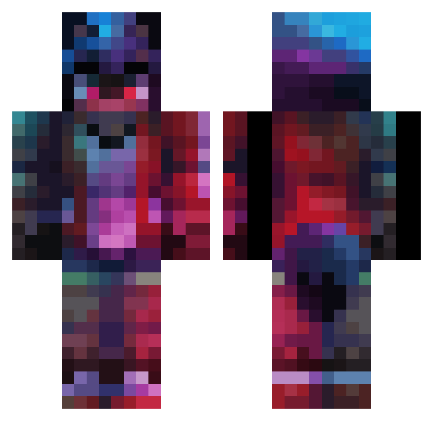 ErickB3597 Minecraft skin, front and back view