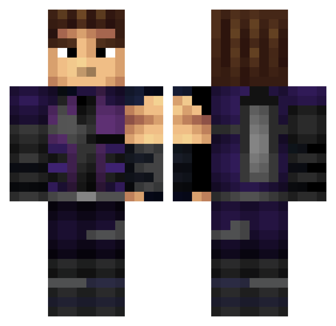 AjarBridge73807 Minecraft skin, front and back view