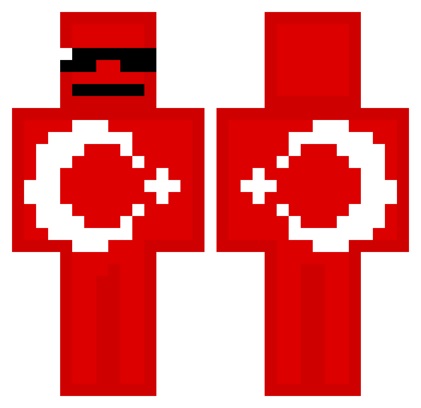 WakkAli Minecraft skin, front and back view
