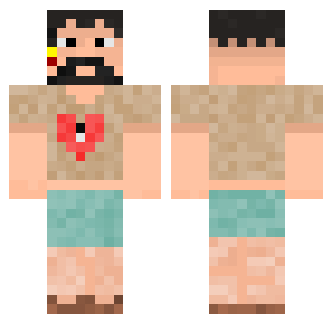 DavidUsuga444 Minecraft skin, front and back view