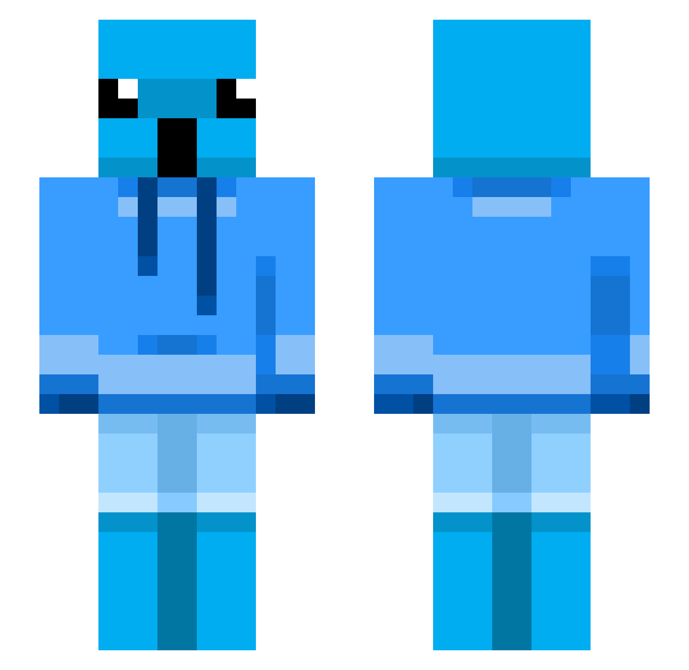 zLasseMC Minecraft skin, front and back view