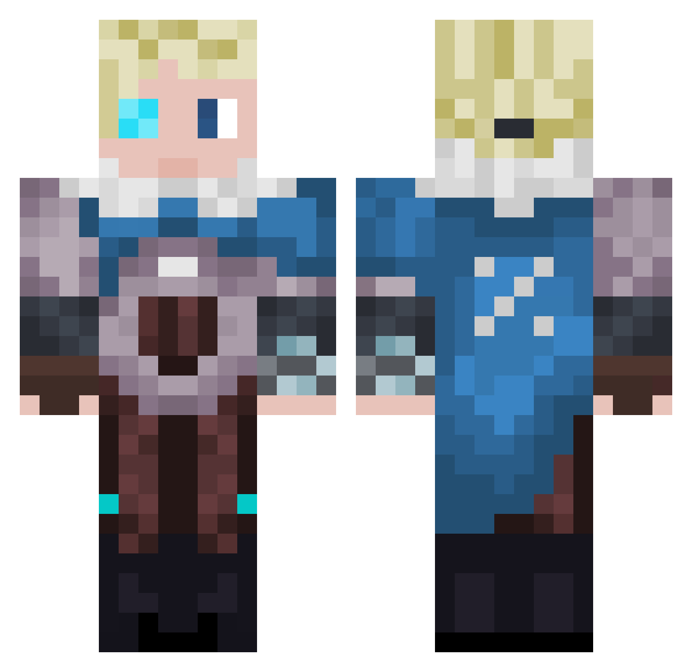 Jupitario Minecraft skin, front and back view