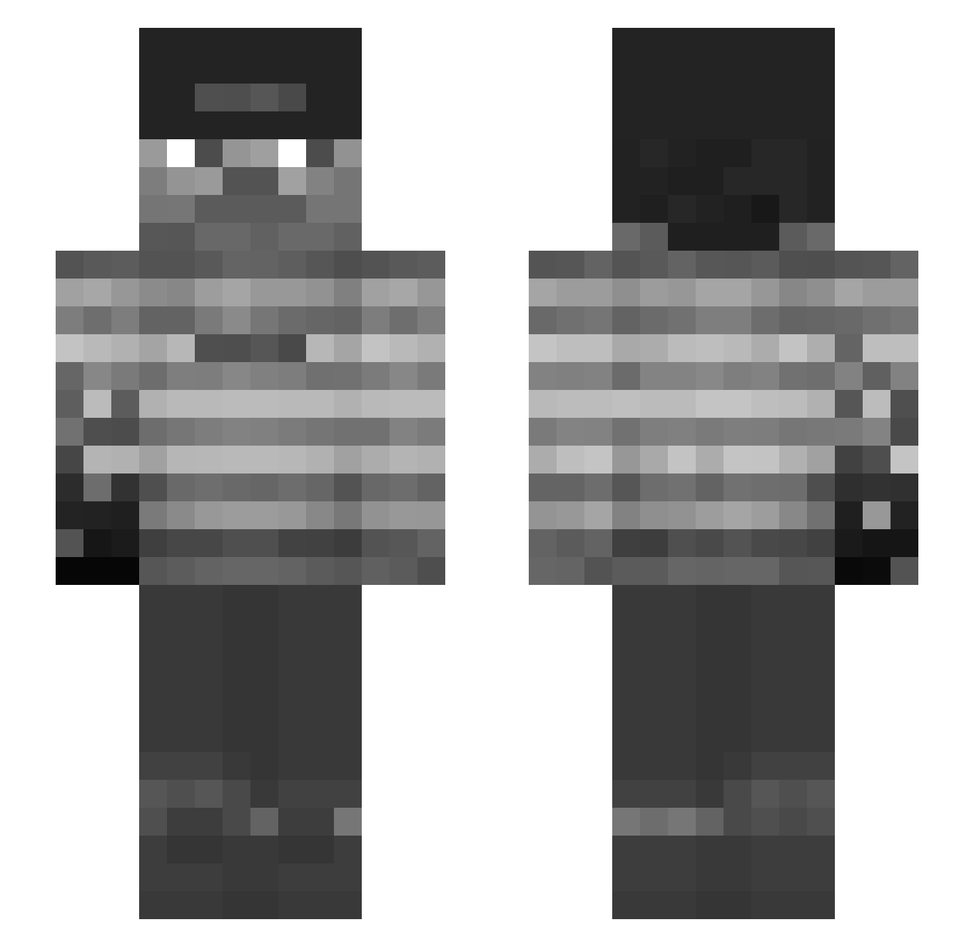 BGisTuff Minecraft skin, front and back view