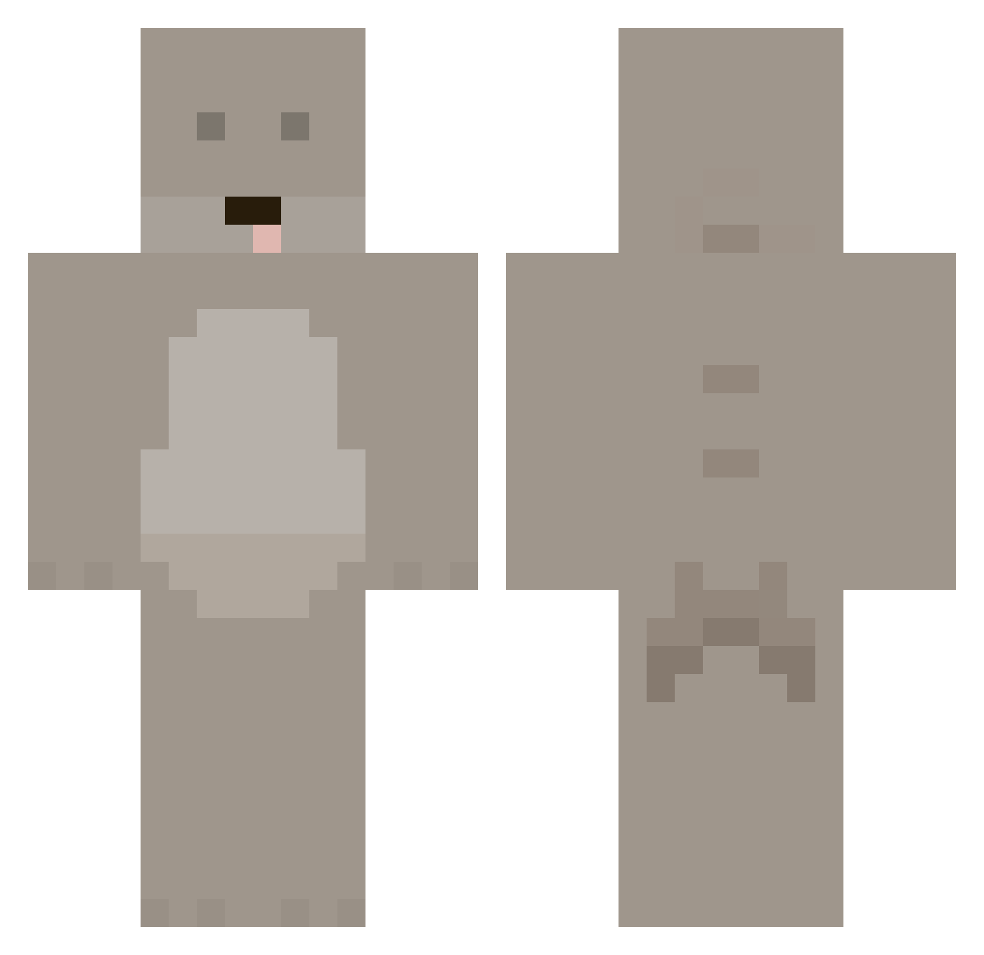 Xyzentanol Minecraft skin, front and back view