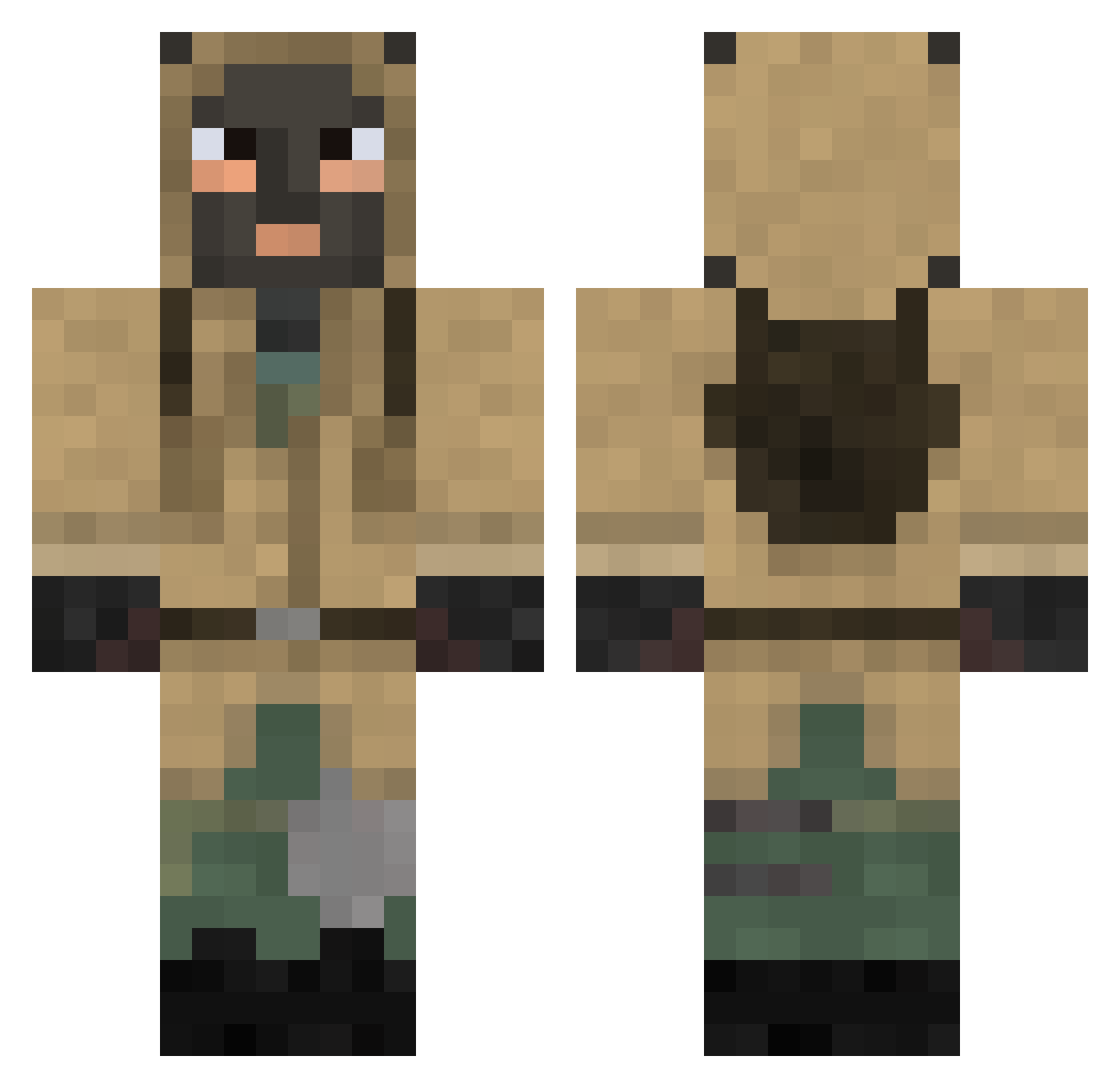 GopnikSRB Minecraft skin, front and back view