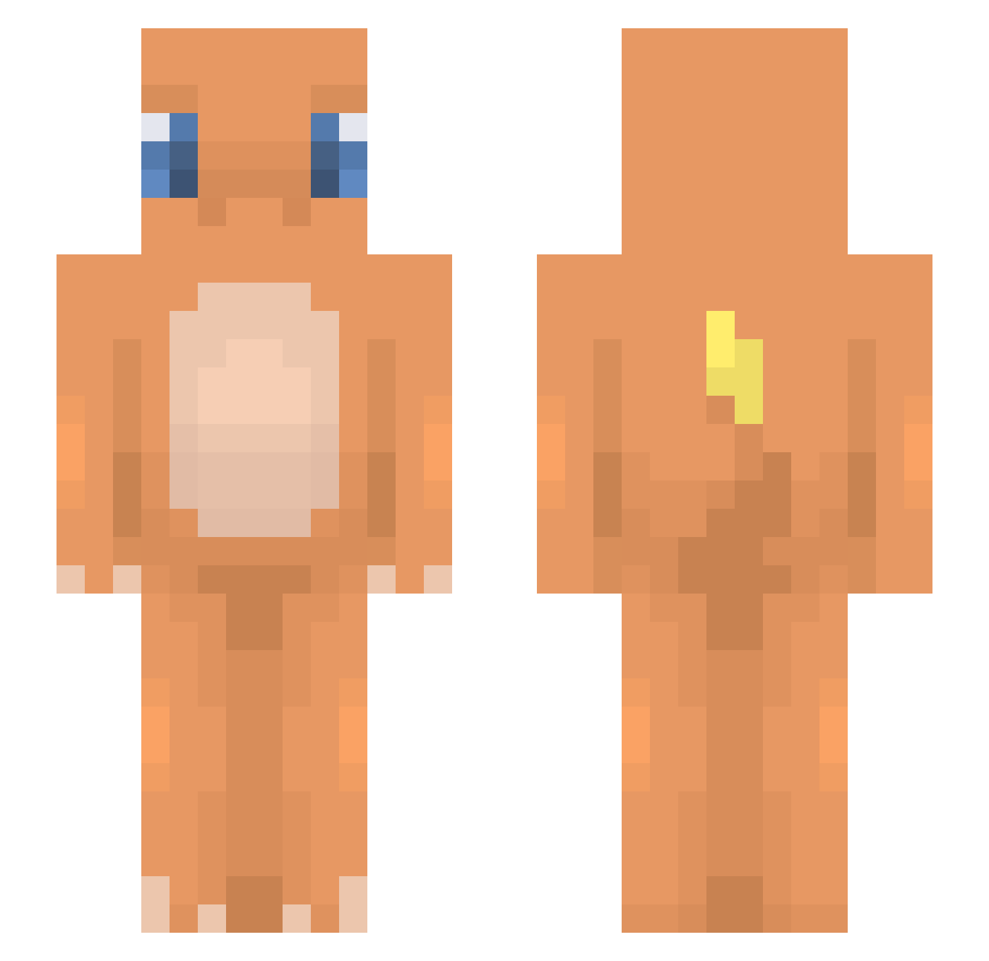 Vengeancce Minecraft skin, front and back view