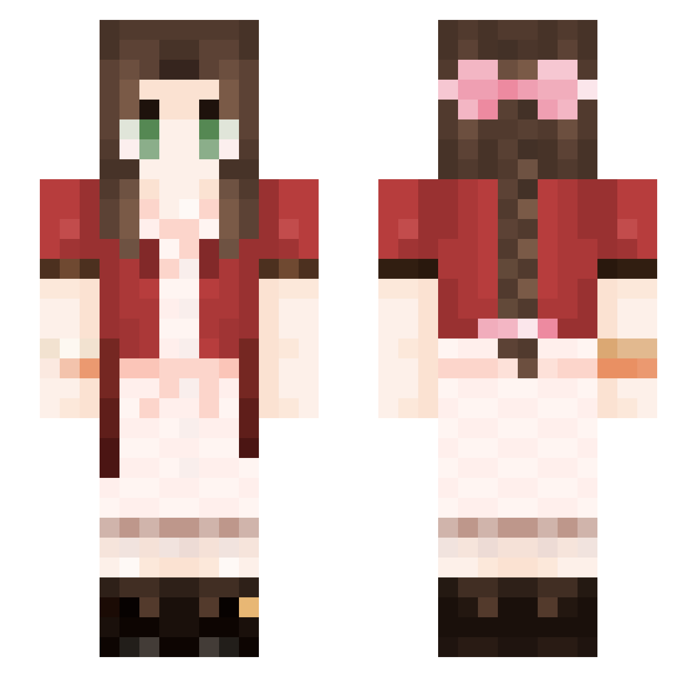 Alpacakohai Minecraft skin, front and back view