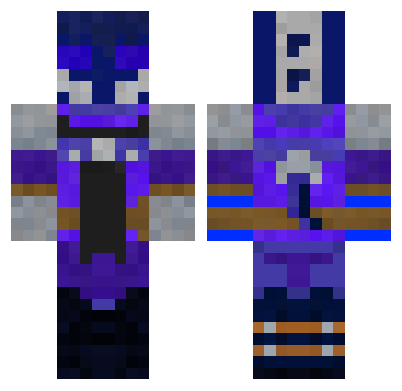 Slungshot Minecraft skin, front and back view