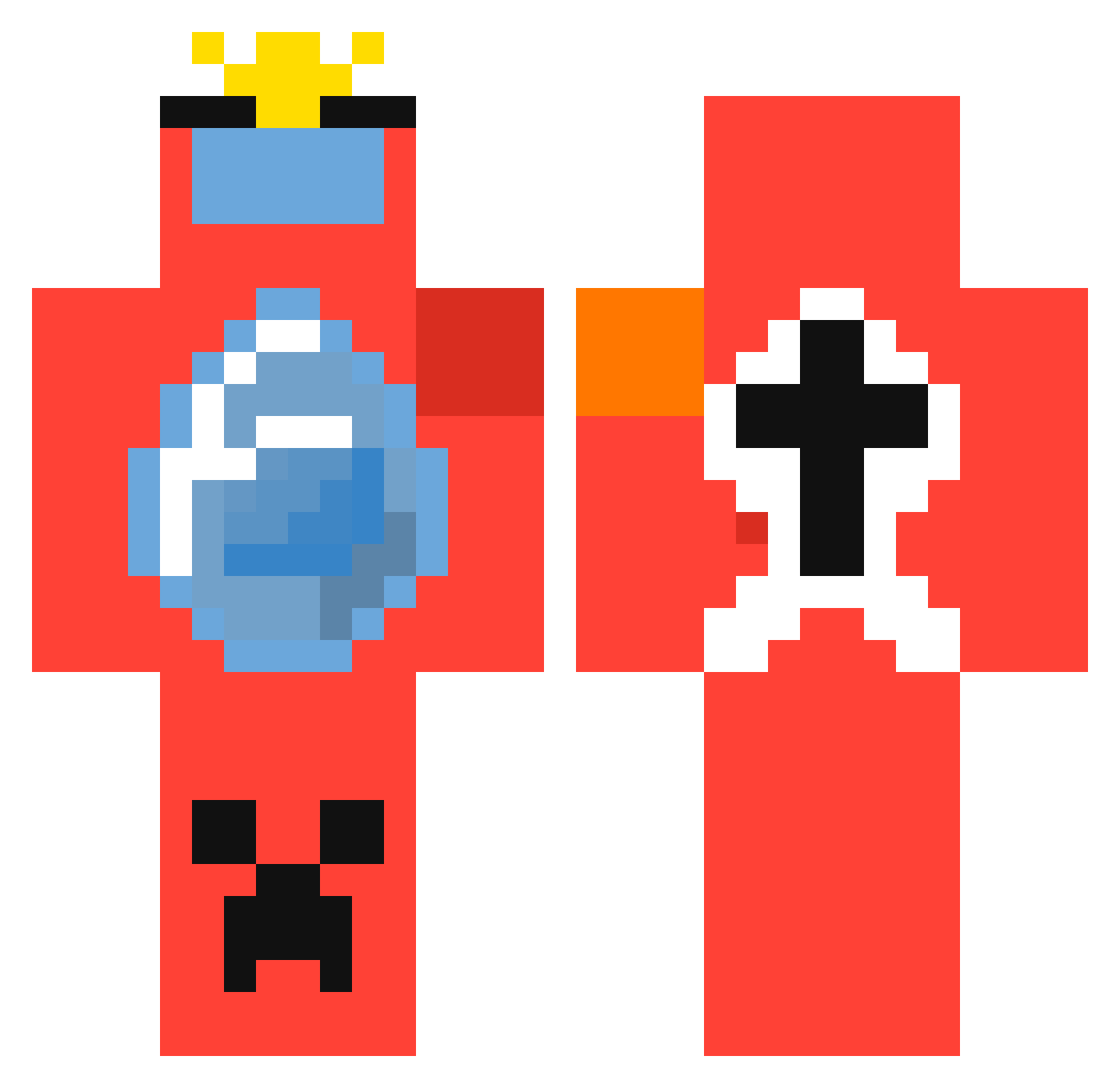 Alexdiamond20 Minecraft skin, front and back view