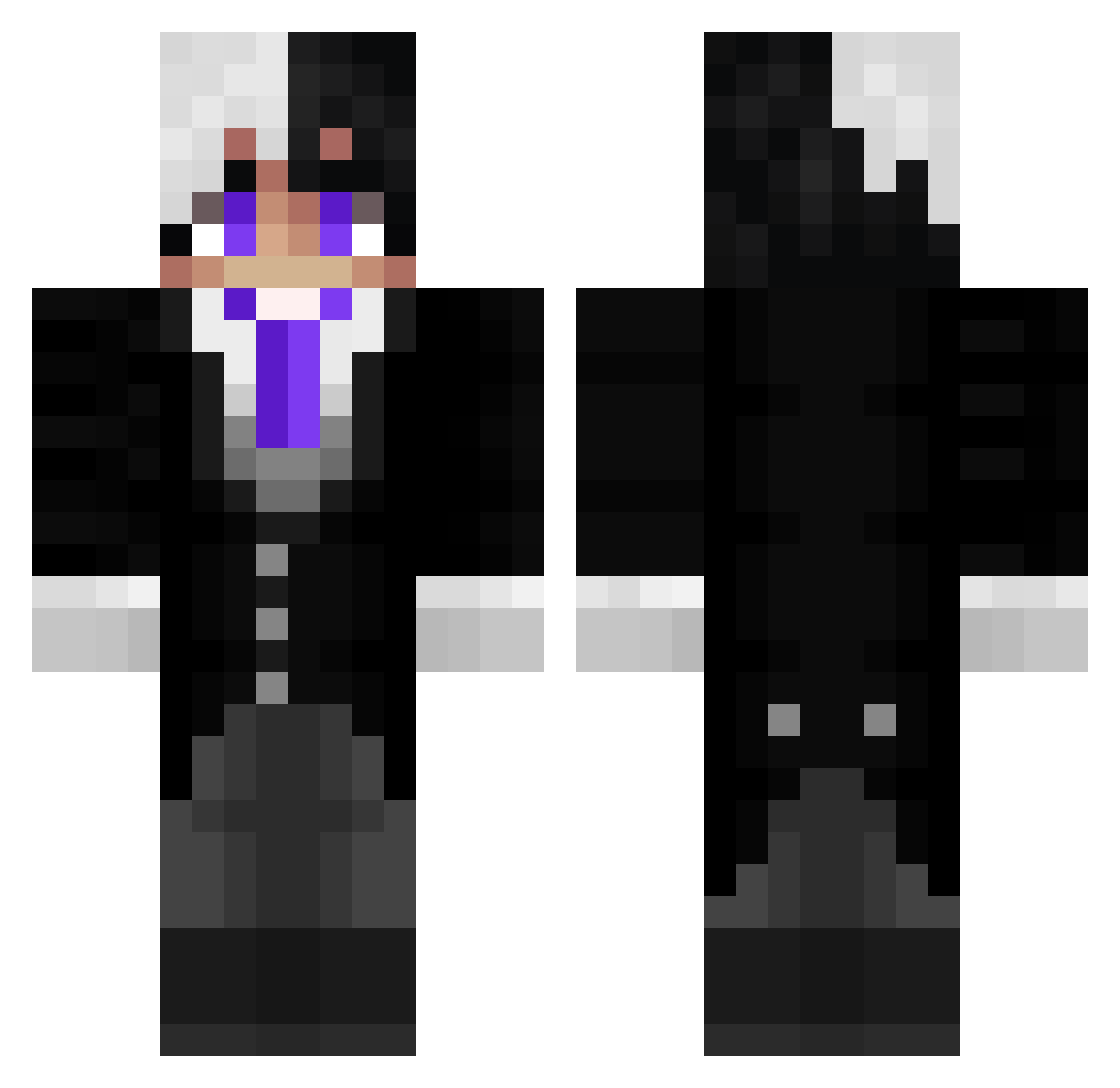 Uzarium Minecraft skin, front and back view