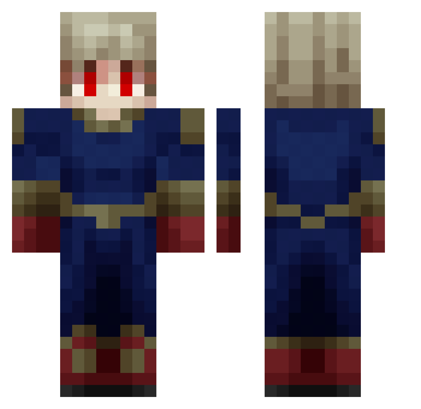 shaza2501 Minecraft skin, front and back view