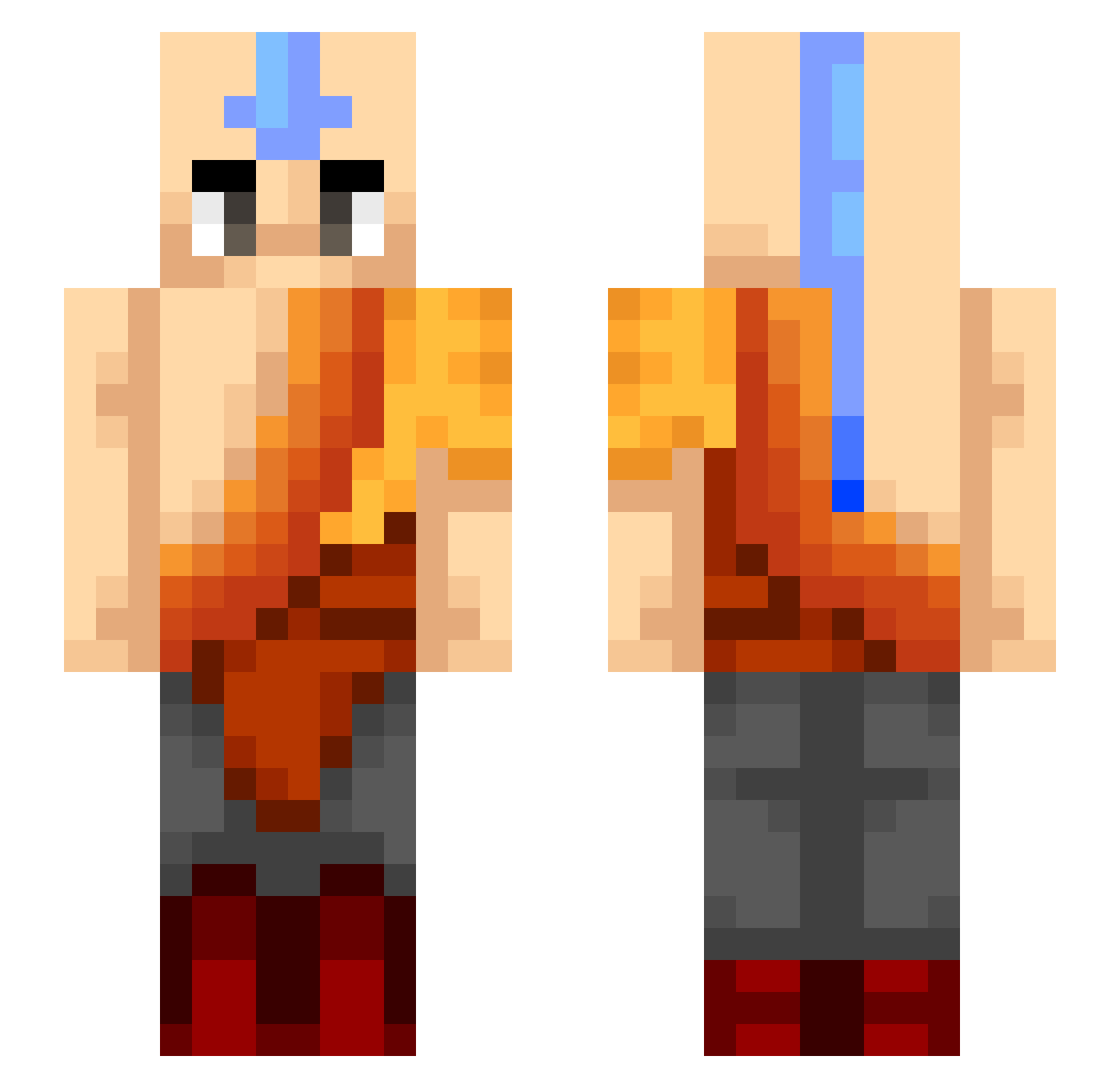 blondedx0 Minecraft skin, front and back view