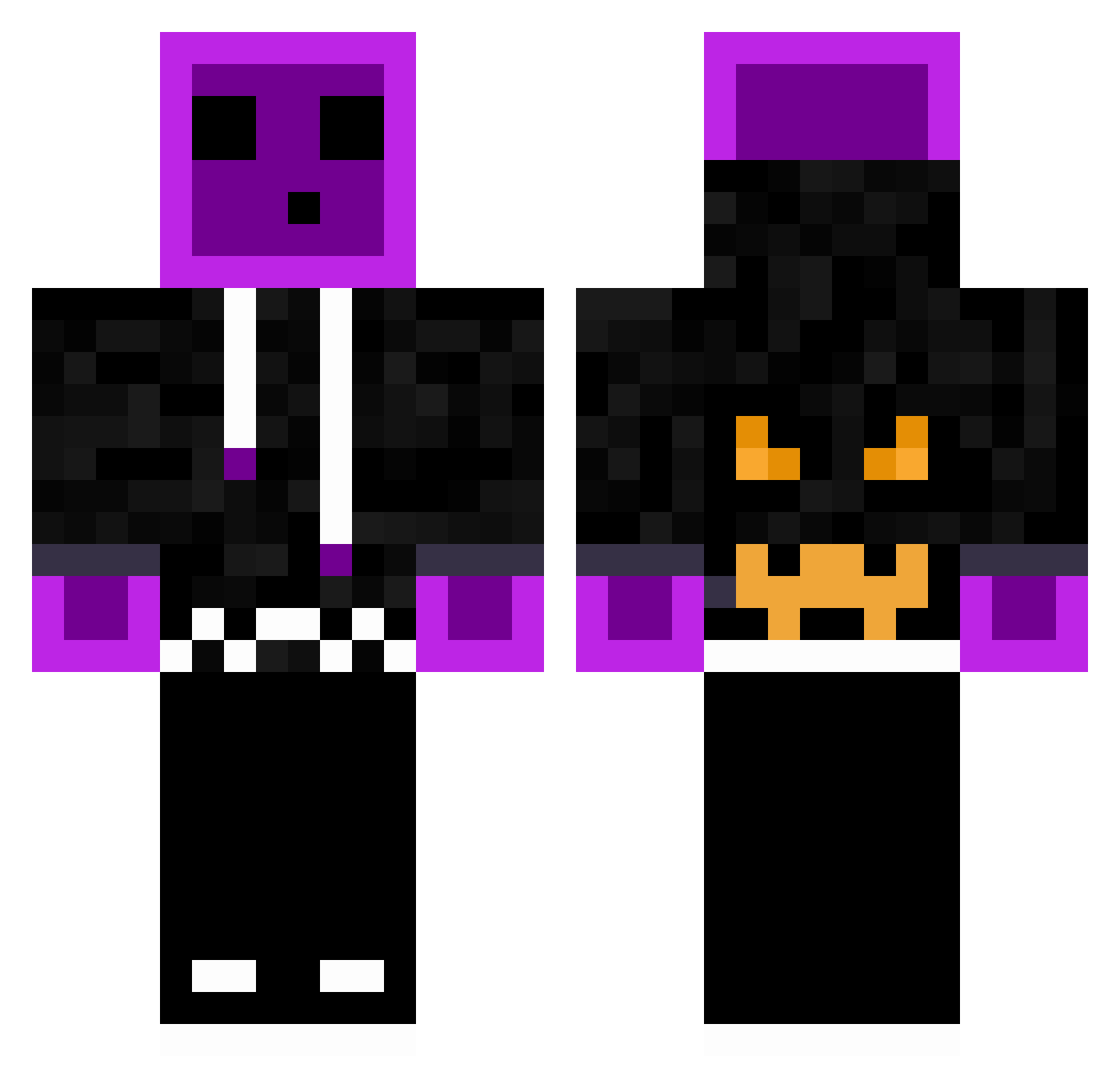BulletMaker Minecraft skin, front and back view