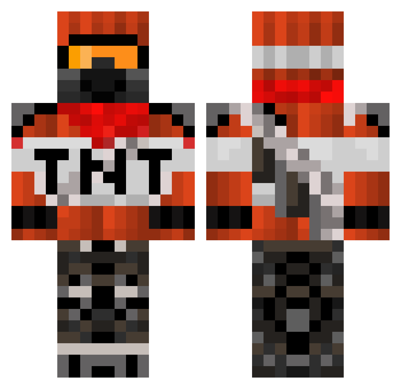 ZatroxYT Minecraft skin, front and back view