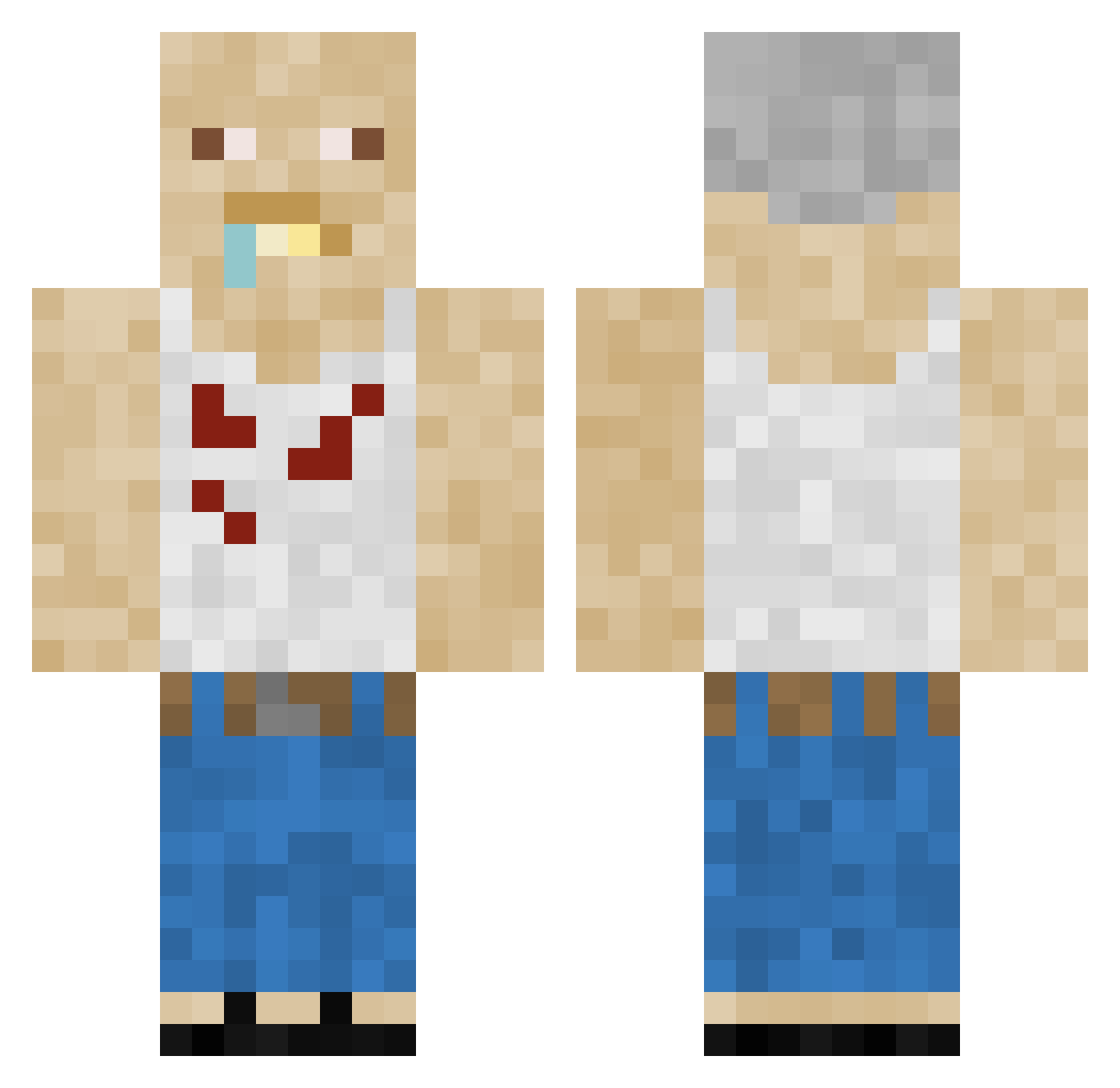 MasakratorDup Minecraft skin, front and back view