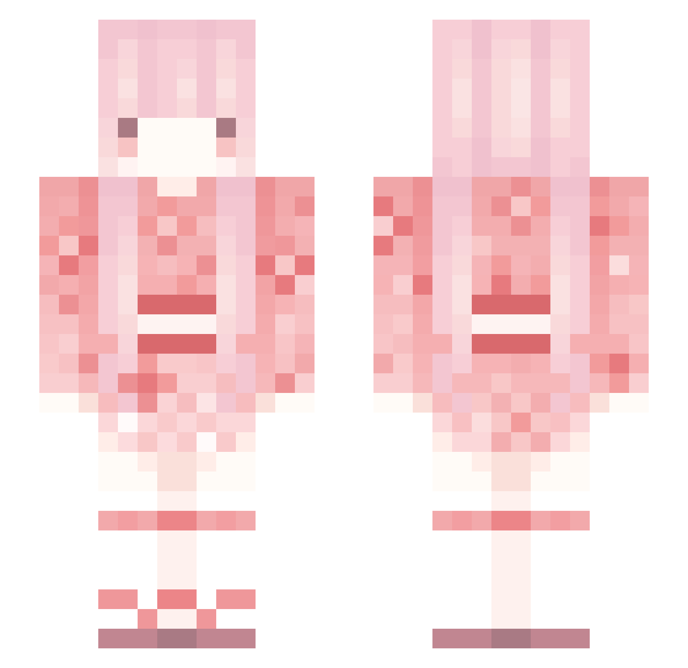 Makuyo_AwA Minecraft skin, front and back view
