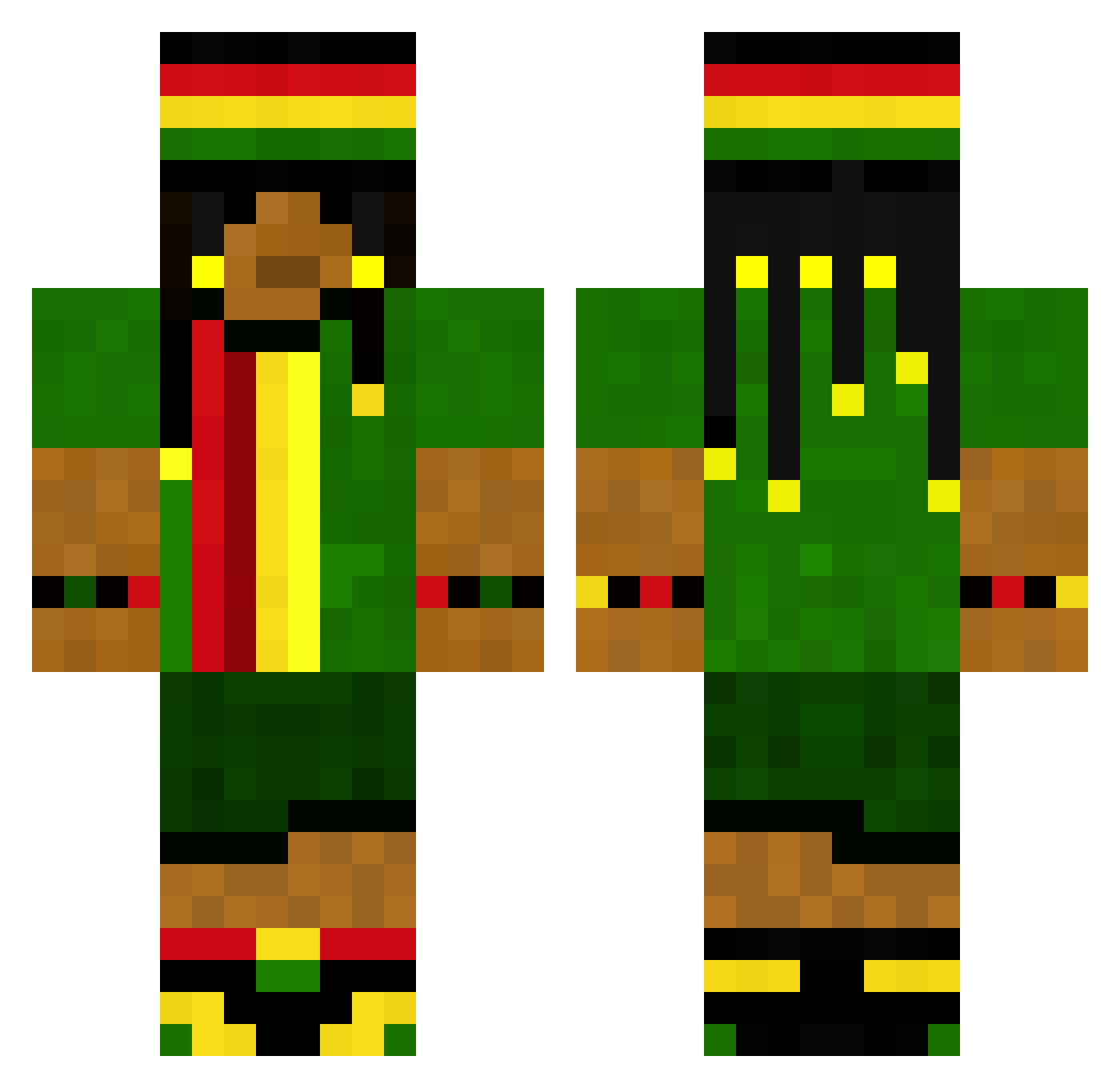 nominality Minecraft skin, front and back view